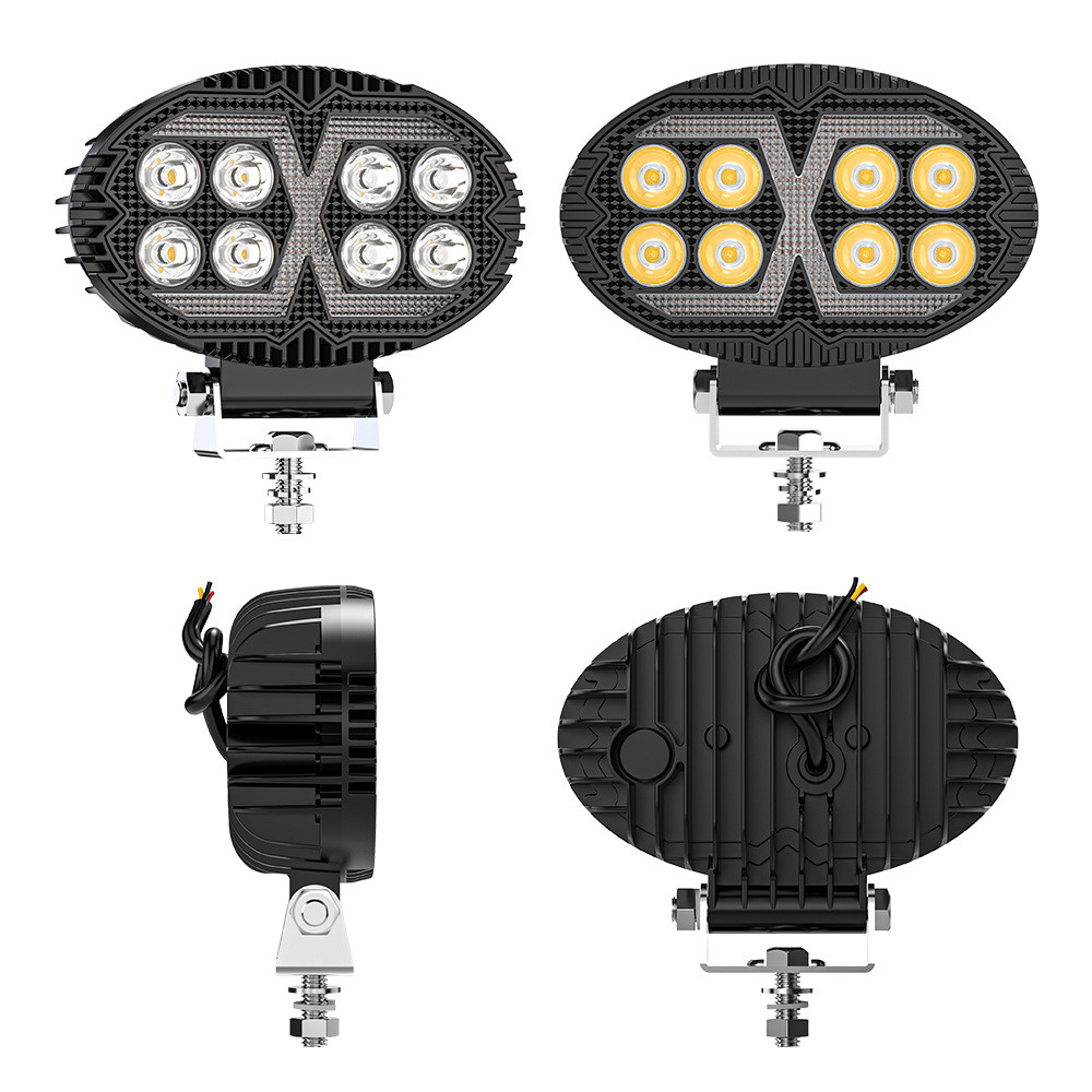5.5″INCH Strobe Amber DRL Oval LED Work Light fit Various JCB JOHN DEERE Tractor