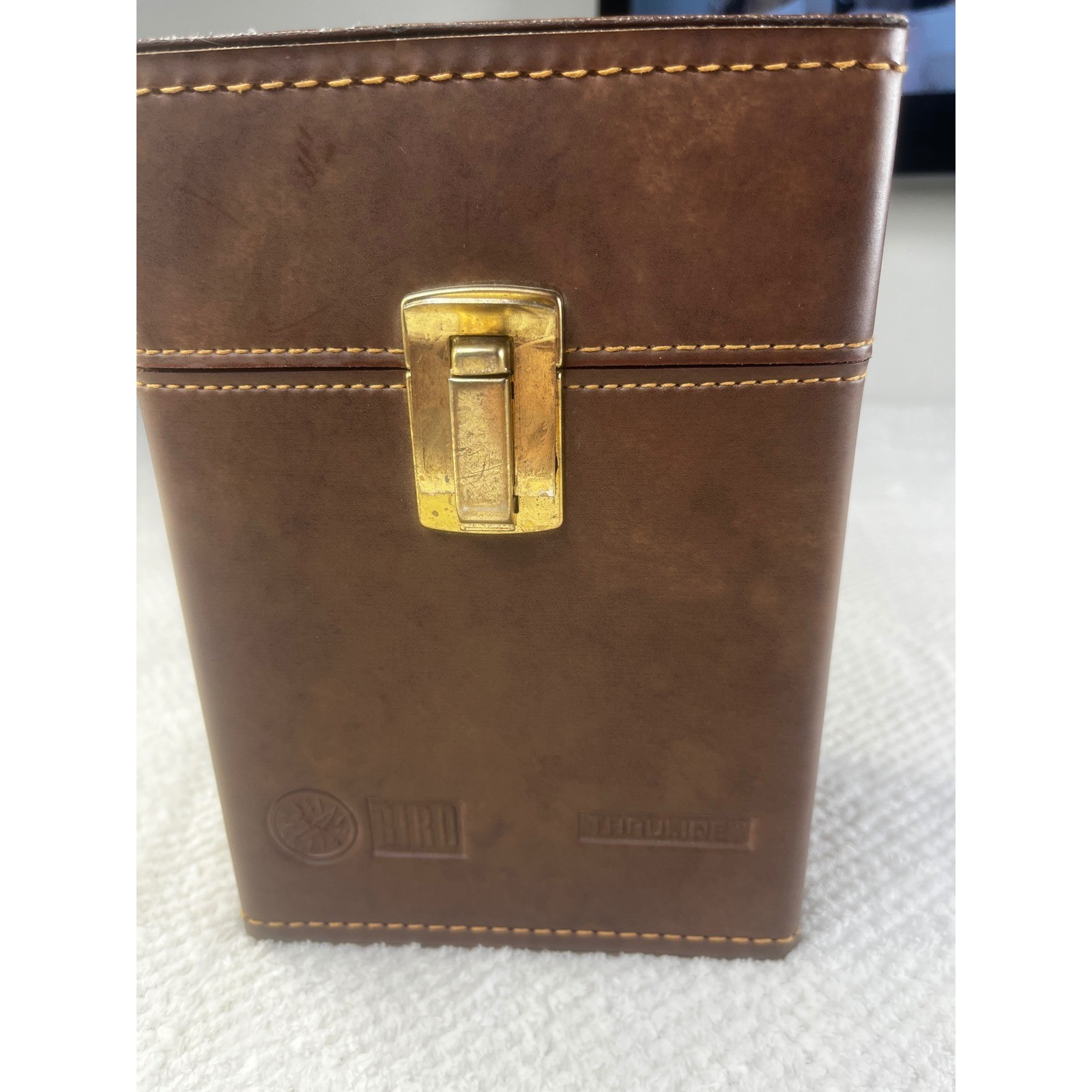 Bird Electronic Thruline Brown Faux Leather Hard Carrying Case Meter Box Vintage
