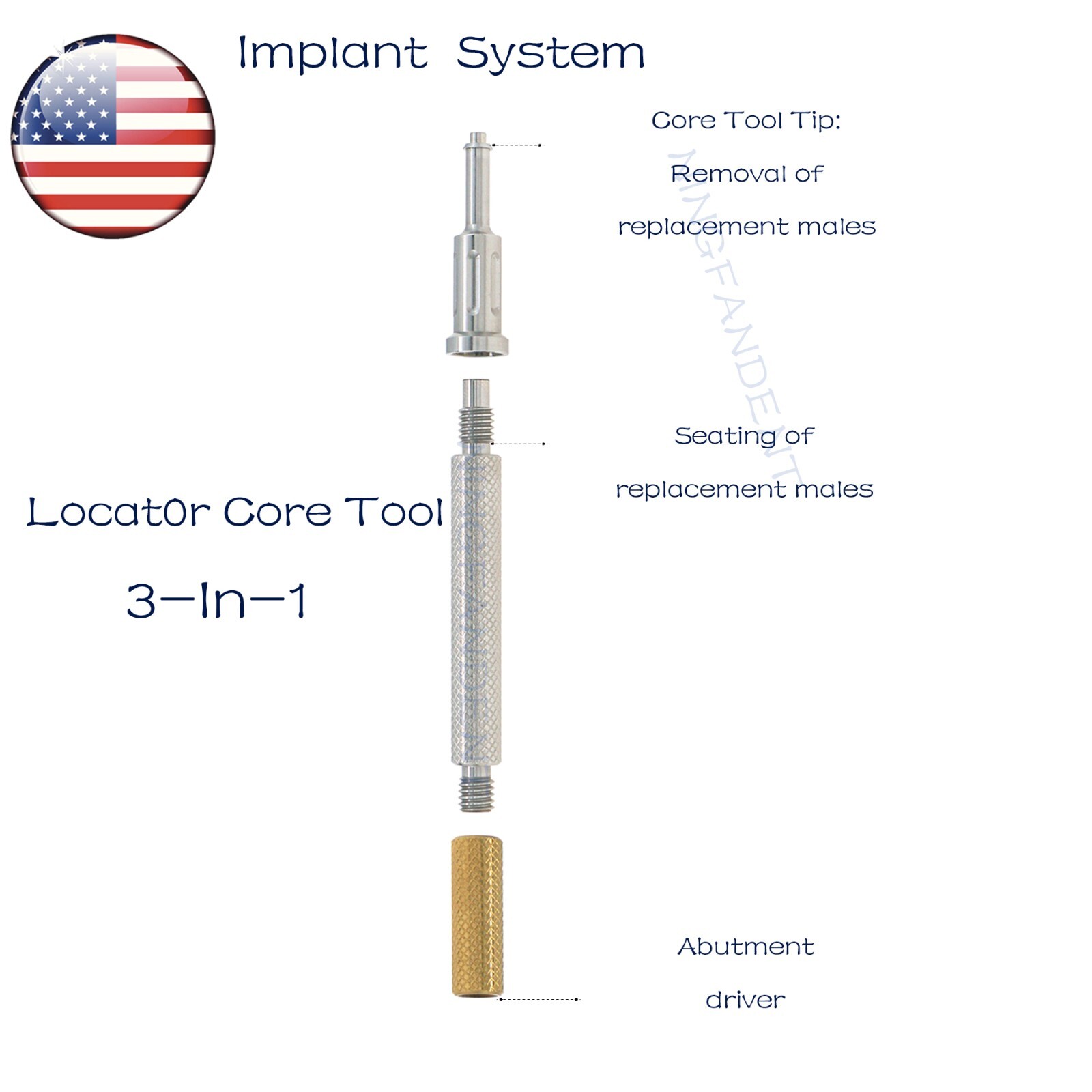 US Locator Tapered Abutment 1-5.0mm height for Zimmer TSV3.5 Mis Adin Implants