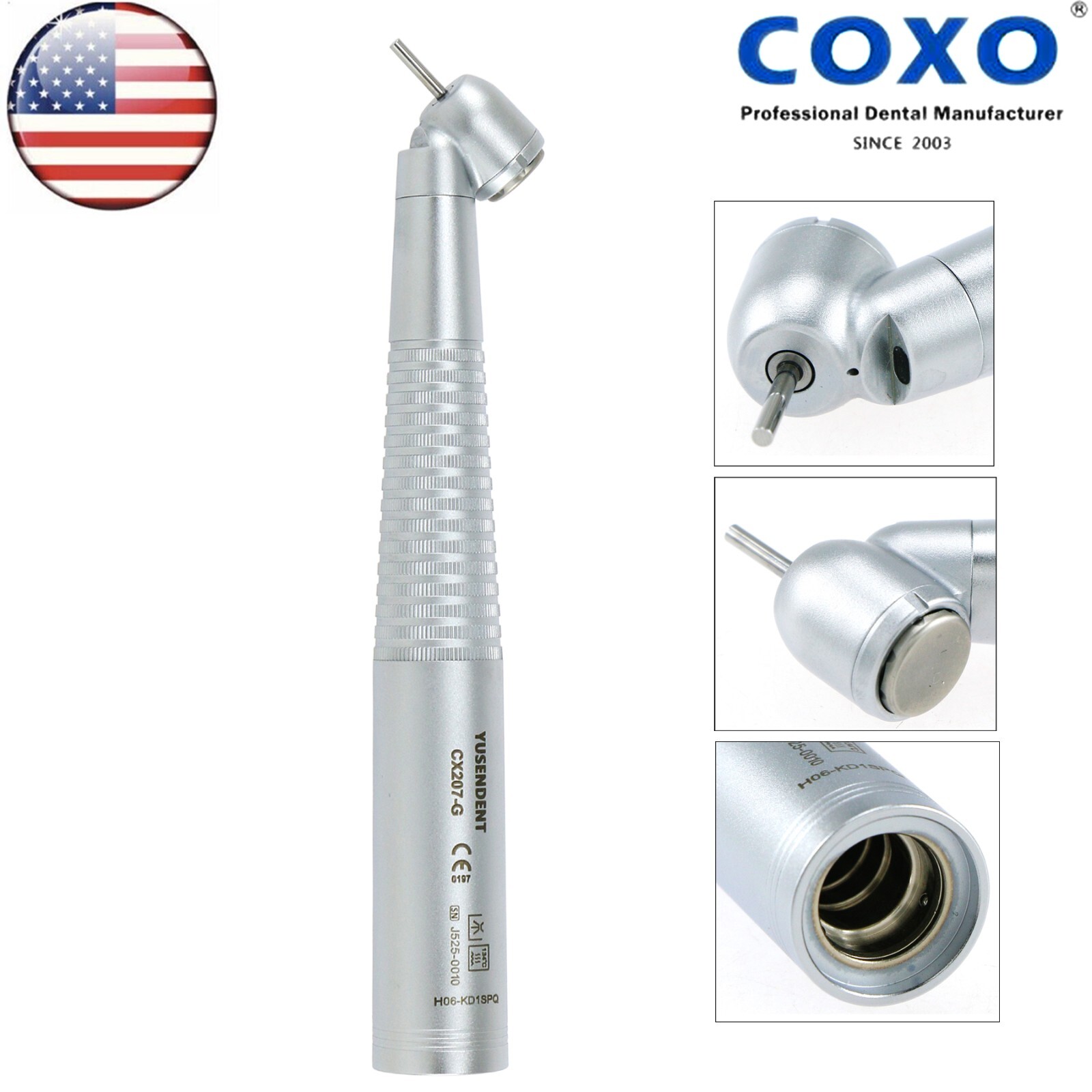 US BEING COXO Dental 45° Angle Surgical Handpiece Fiber Optic KAVO 6 Pin Coupler