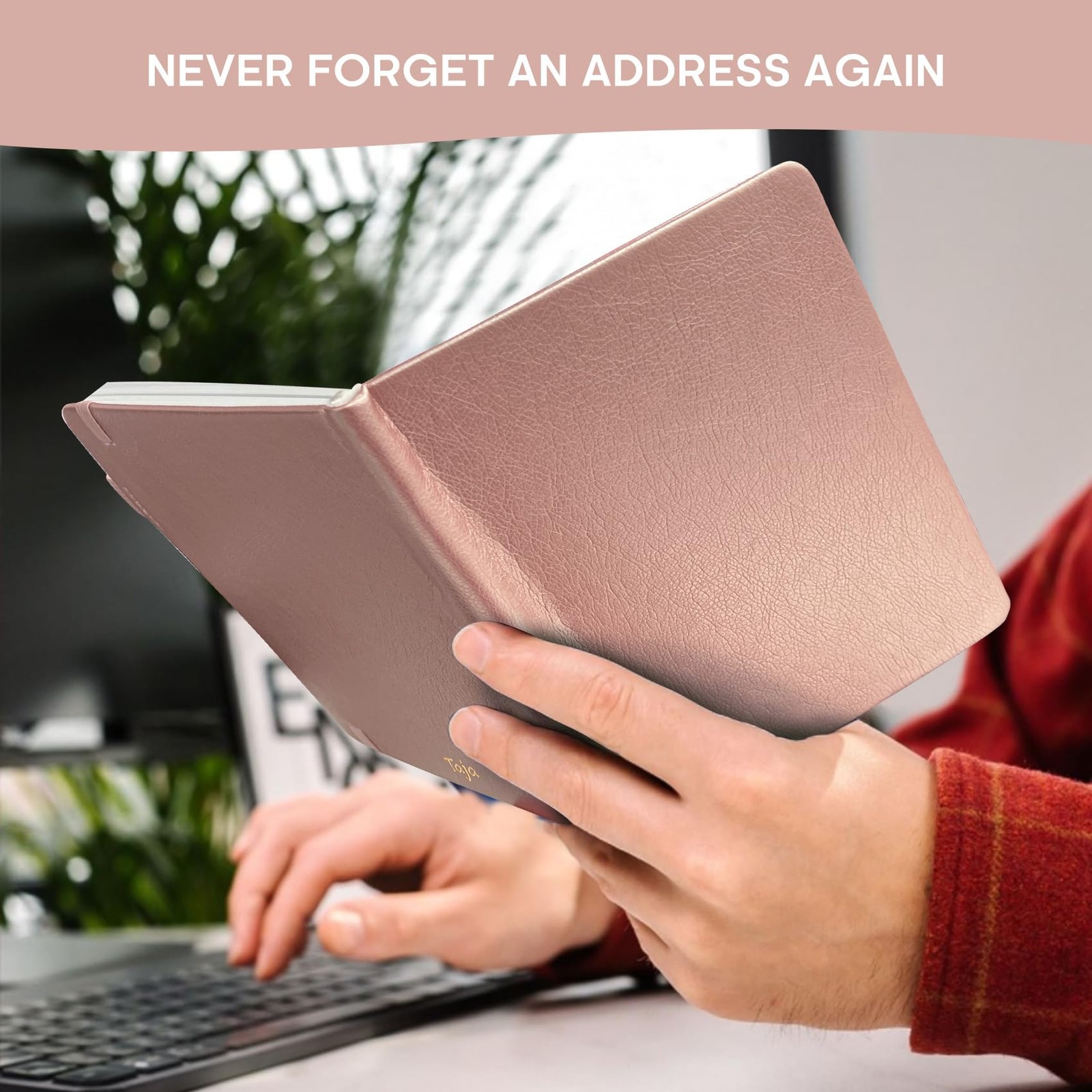 Taja Address Book with Alphabetical 158 pages, 5.2 x 6.8 inches, A- Rose Gold