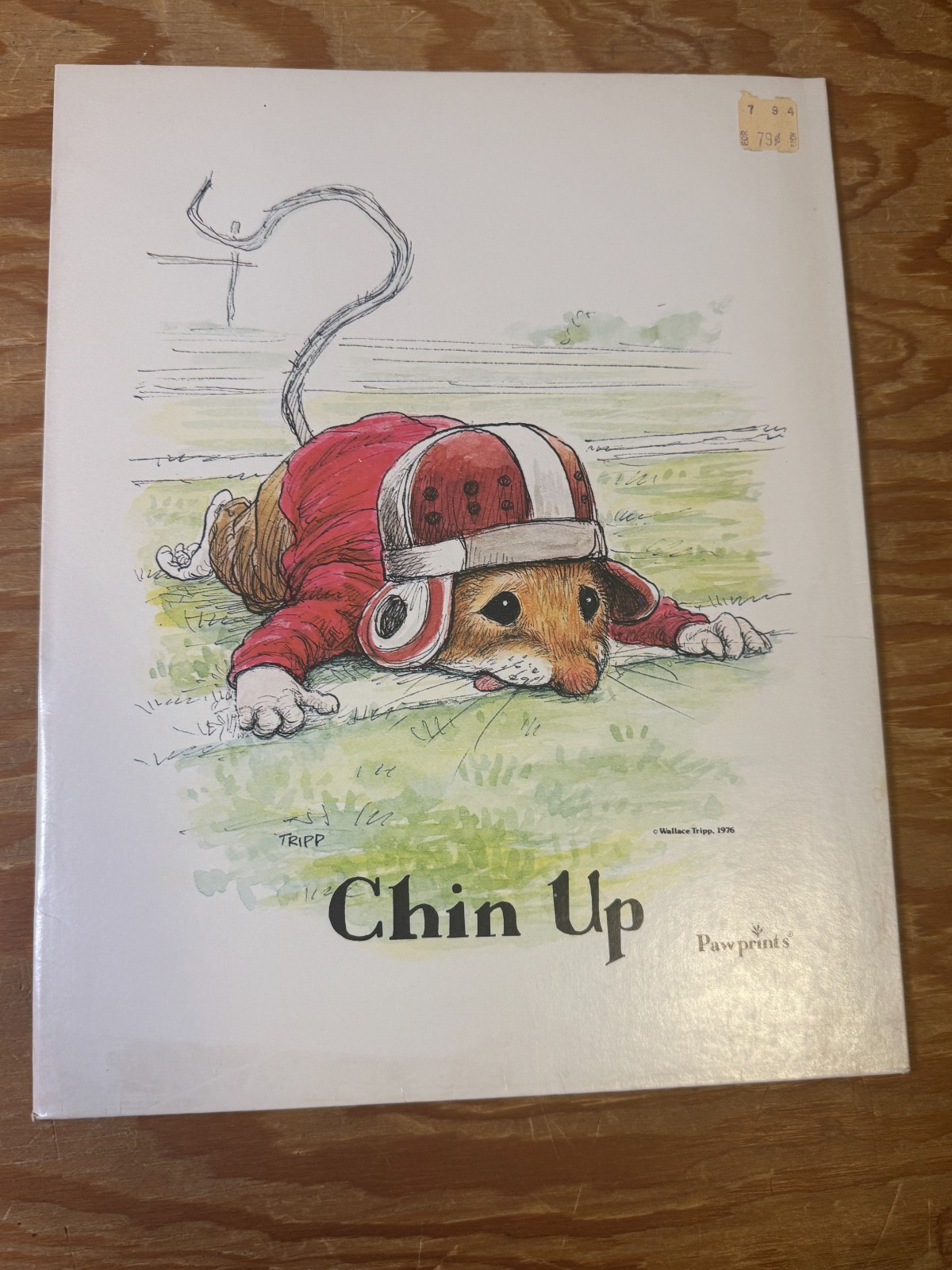 Vintage 1976 Mouse Football Wallace Tripp PAWPRINTS School Folder 9 1/2″ x 12″