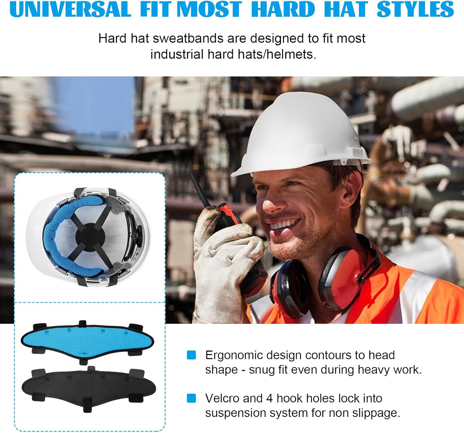 Hard Hat Sweatbands, Reusable Hard Hat Cooling Liner Replacement for Most