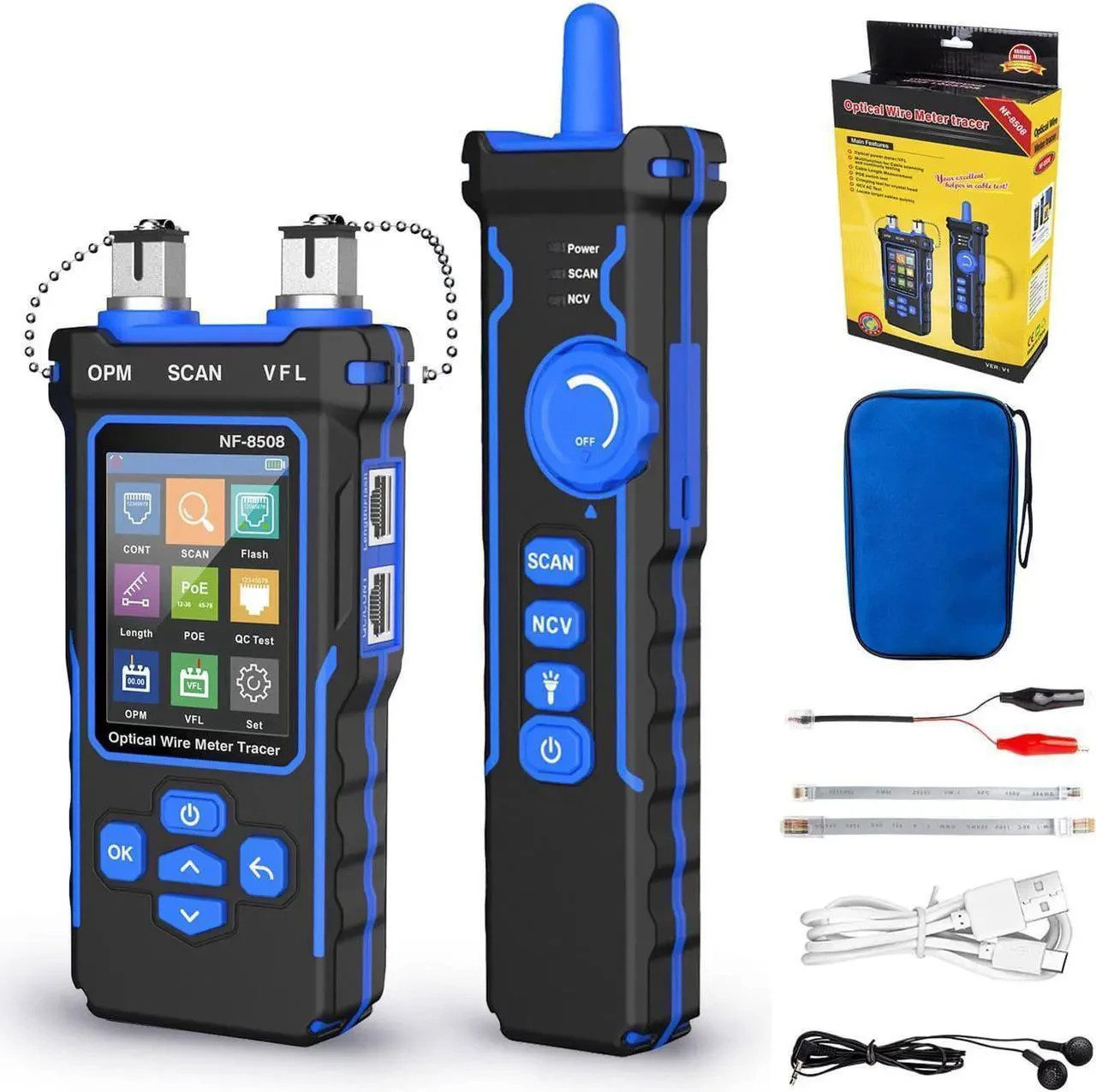 NOYAFA NF-8508 Optical Wire Meter Tracer, a 9-in-1 LAN Ethernet cable tester