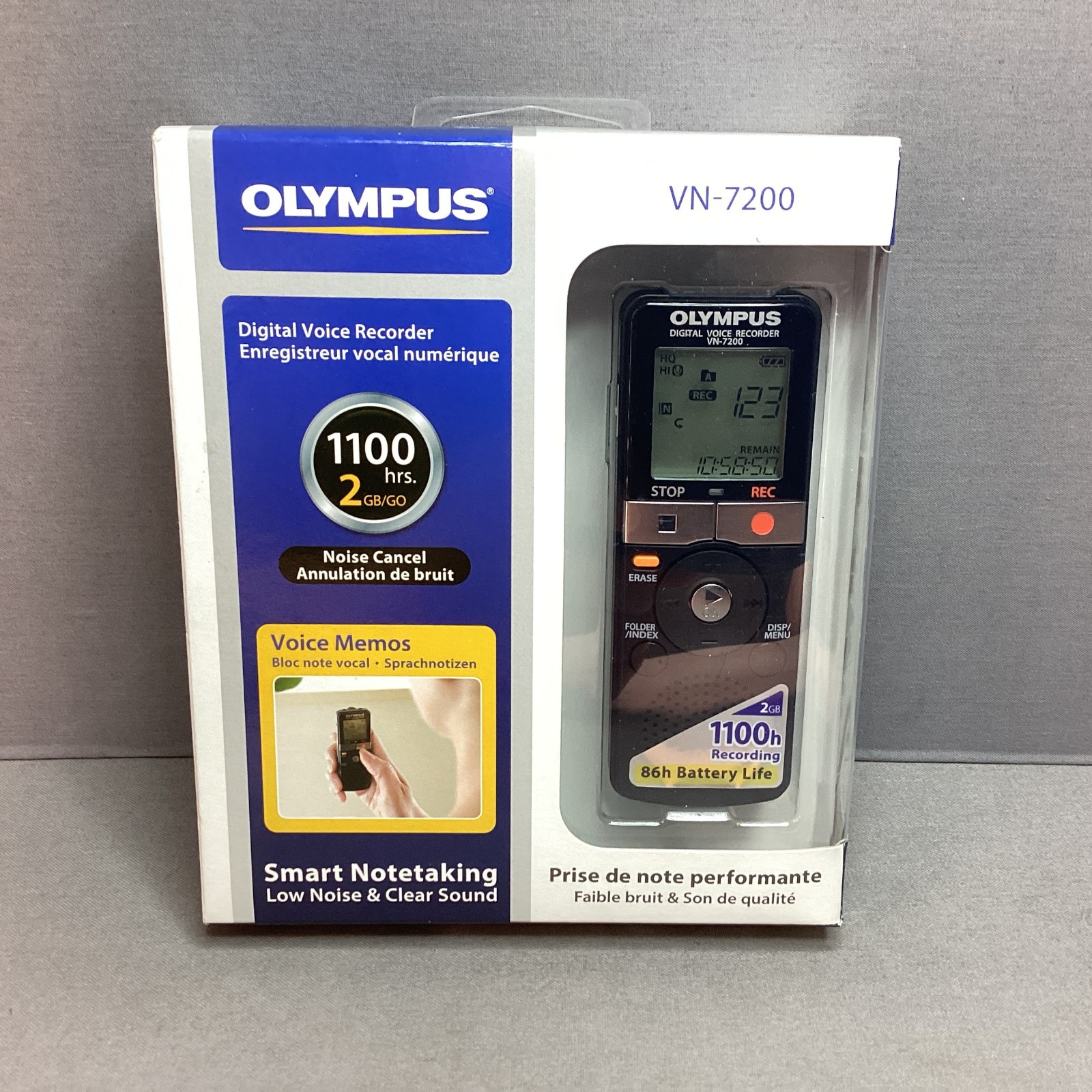 NEW Olympus VN-7200 Digital Voice Recorder 1100hrs 2GB Memo Smart Notetaking