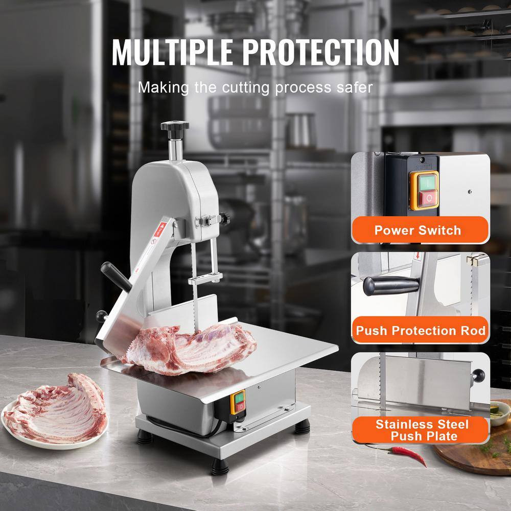 650 W Electric Meat Bandsaw, 12.4 In. X 18.1 In. Stainless Steel Bone Saw for Fr