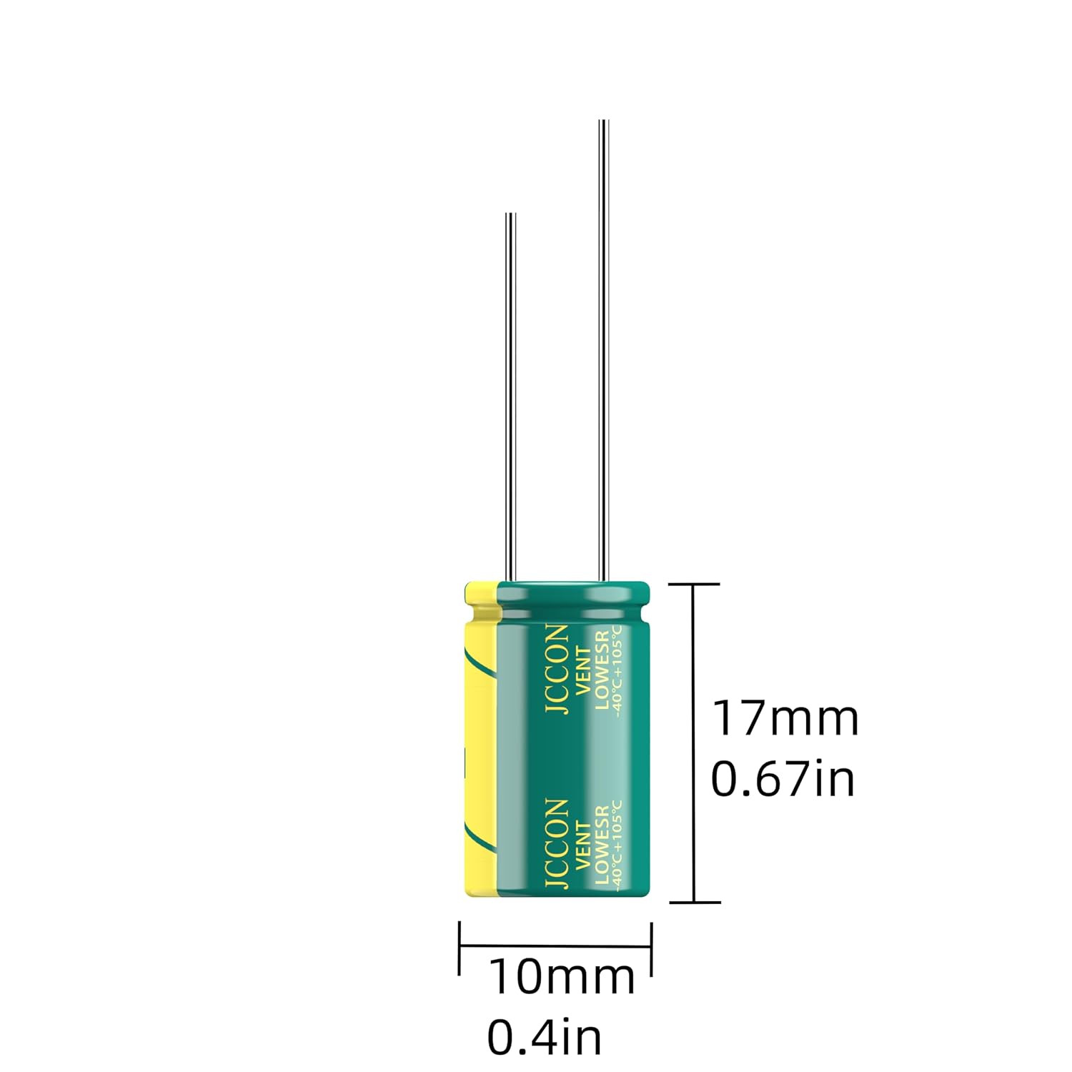 10-Pack 450V 10Uf Low ESR Electrolytic Capacitors 10X17Mm , 450Volt 10MFD