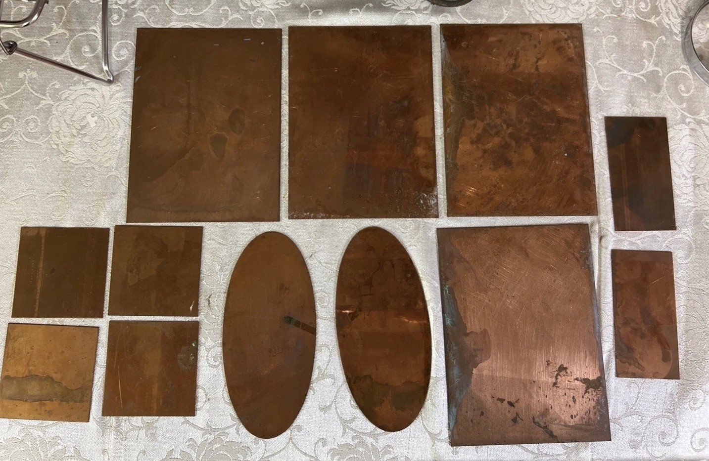 11 Pieces Copper Sheets Plates for Crafts/ Enamel Various SizesNew/old Inventory