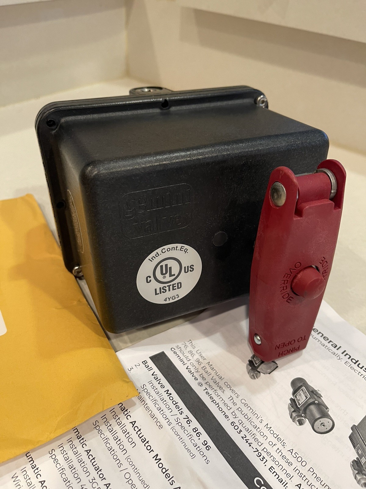 Gemini Valve 615 Actuator 120VAC NEW 300in.lbs New.