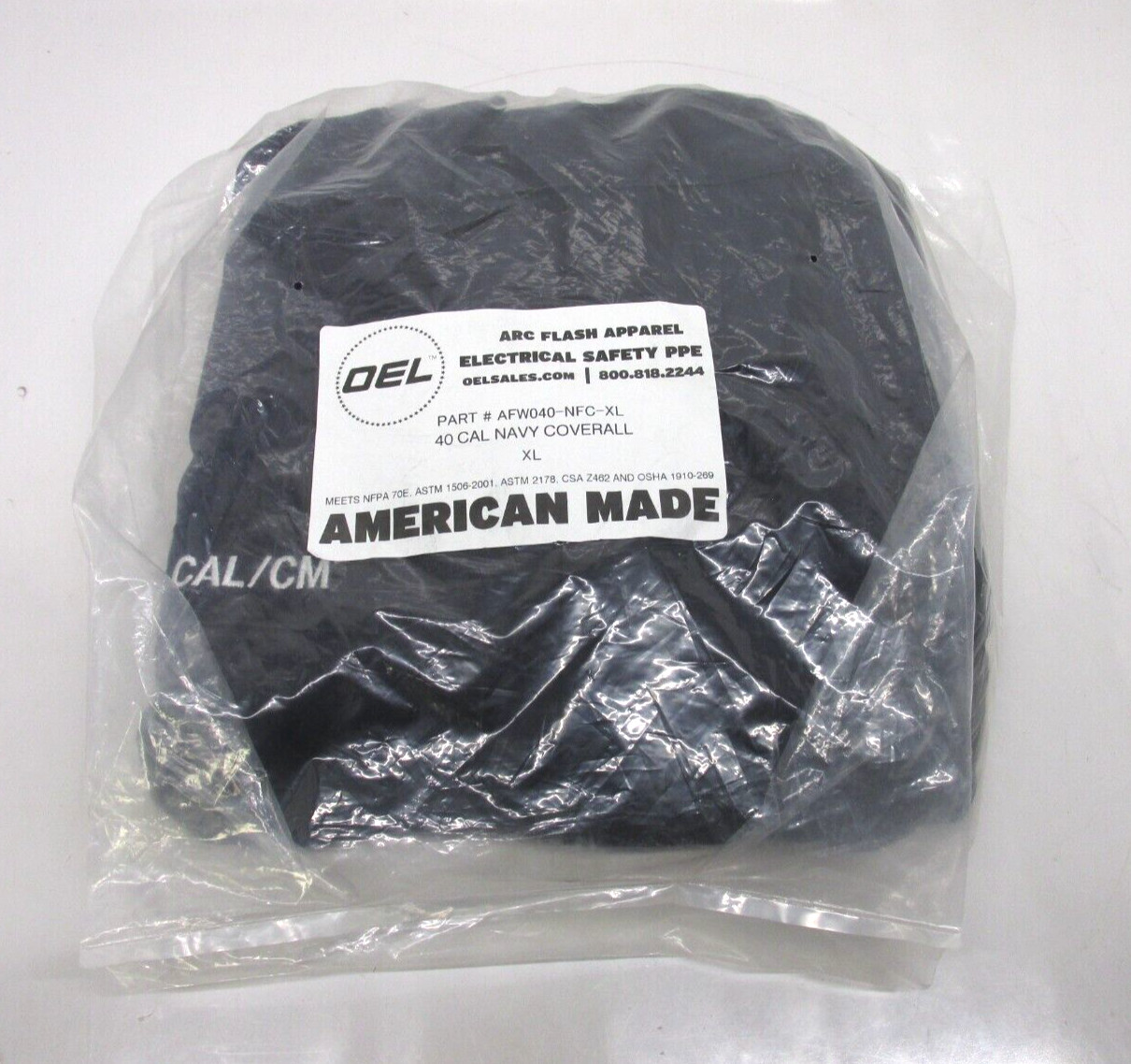 OEL AFW040-NFC-XL 40 CAL ARC FLASH COVERALLS (NAVY) (NEW) BR