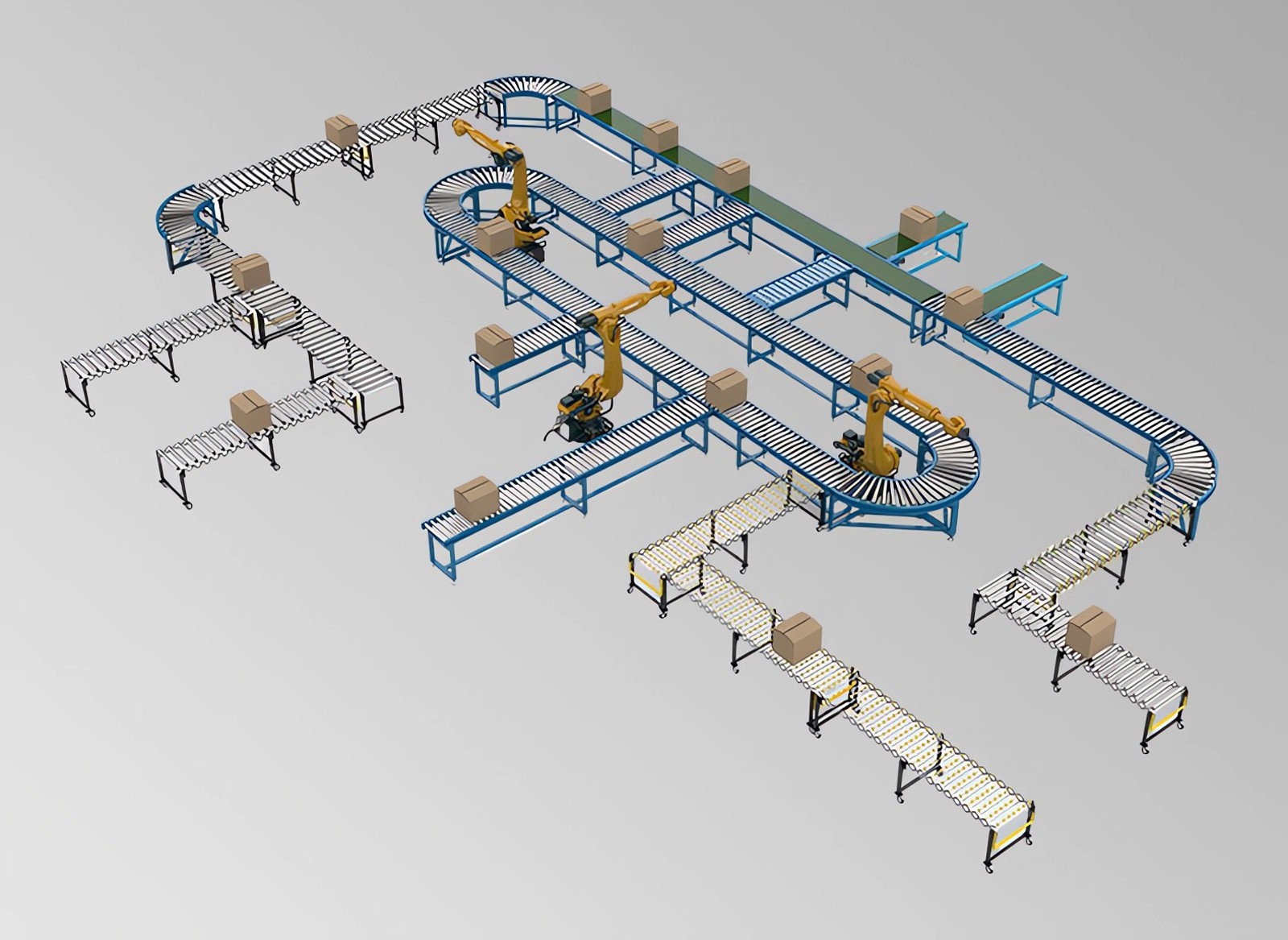 Folding Conveyor 5.1-19.66ft Length Unpowered Roller Conveyors 23.6″ Width
