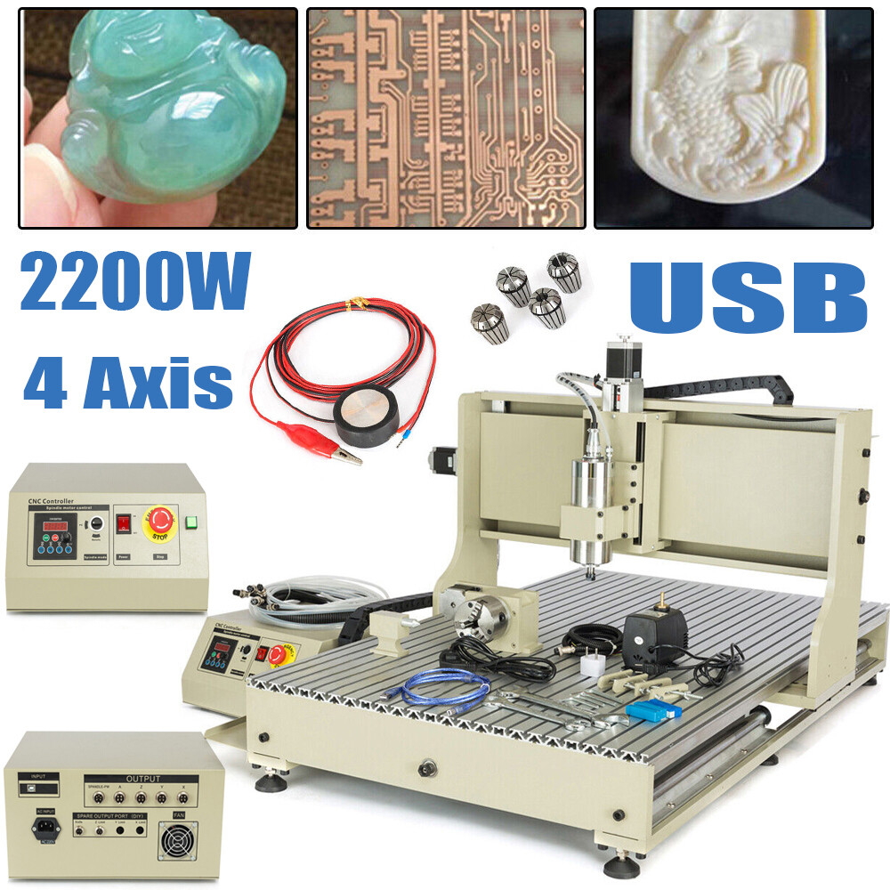 USB 3/4 Axis 6040/6090 CNC Router Engraver VFD Engraving Milling Machine Cutter
