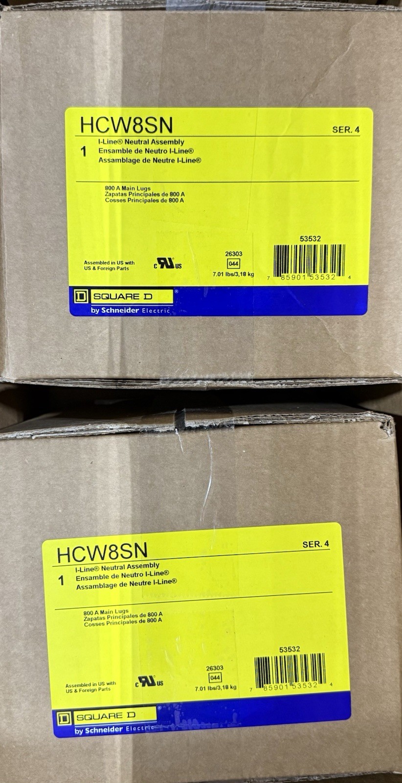 Square D HCW8SN I-Line Neutral Assembly 800A Main Lugs