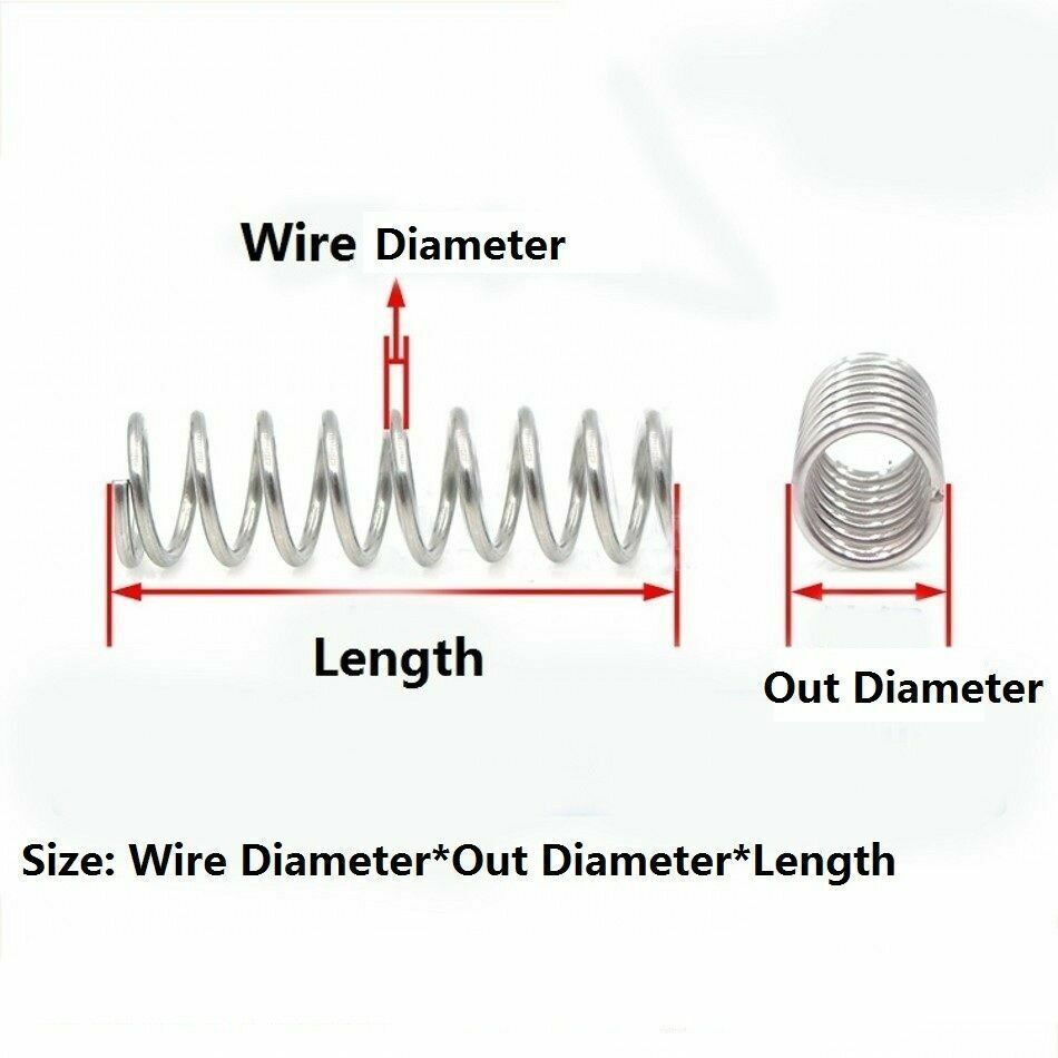 10 Pcs Small Springs Compression Spring Steel Wire Dia.0.3mm-0.5mm OD 2mm-10mm