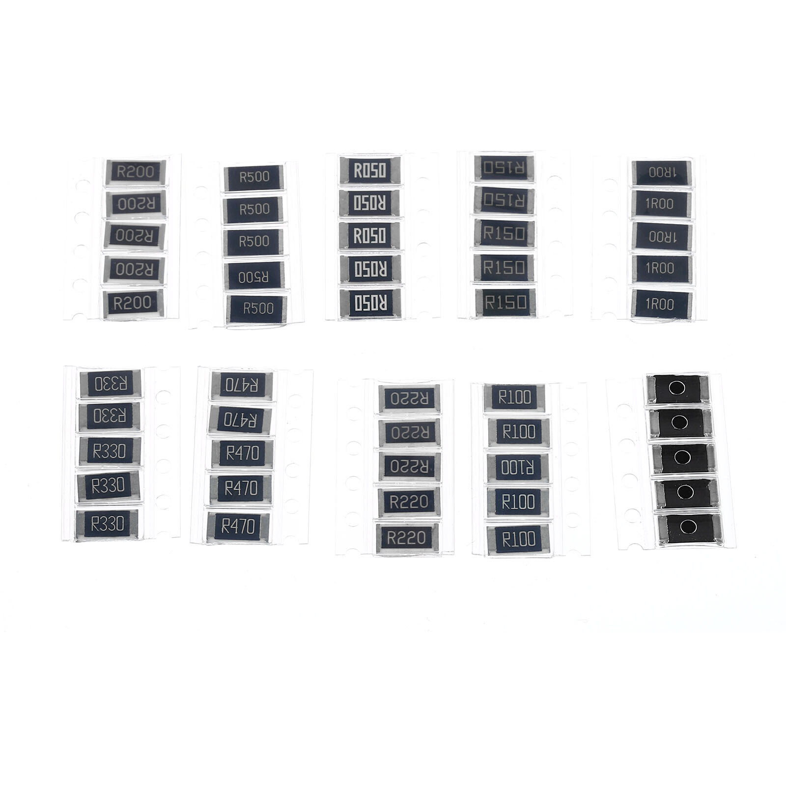 1Set/50Pcs 2512 Surface Mount Device Resistor Kit 0.1R-1R 1% 1W