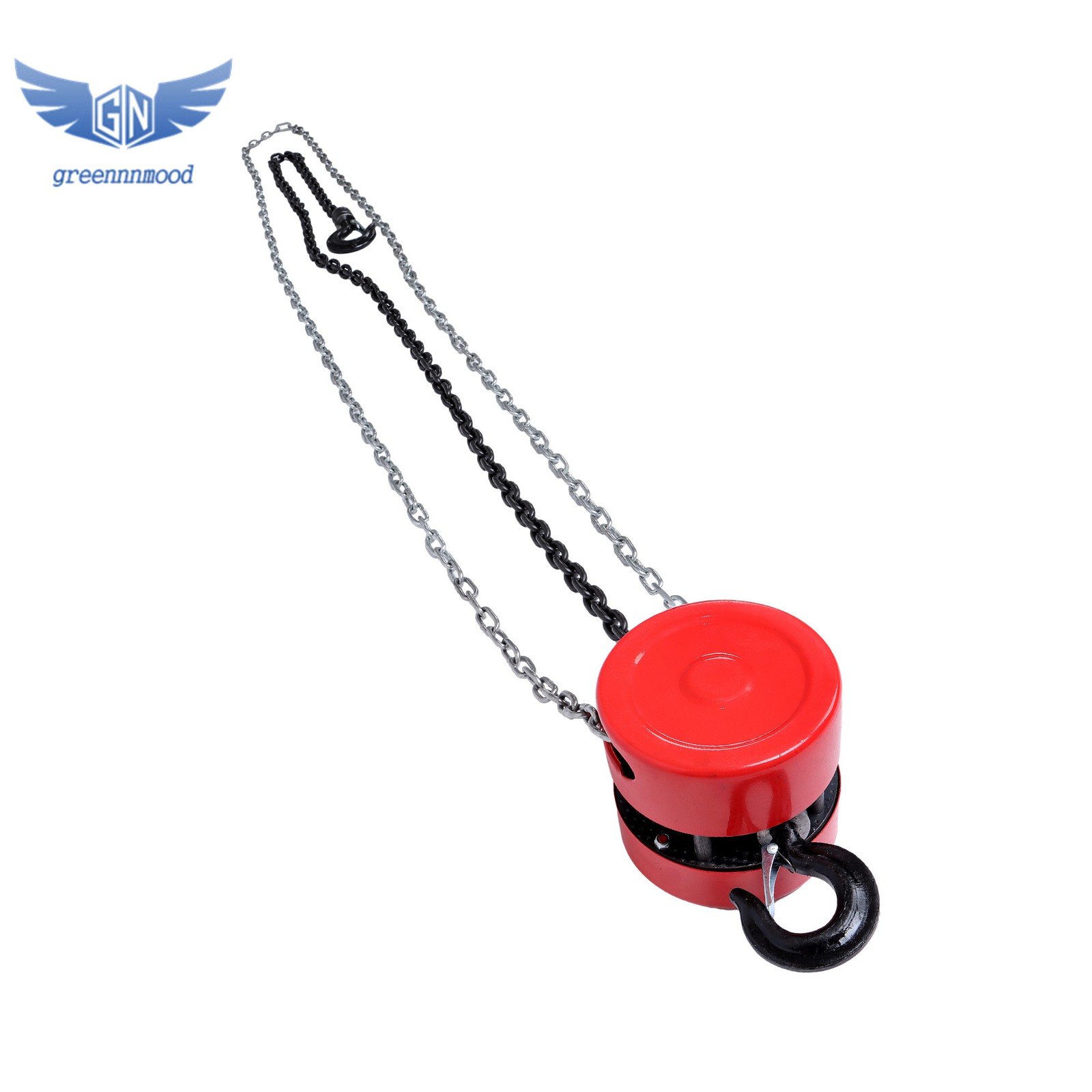 Manual Chain Hoist | 1 Ton / 2200 lbs Capacity | 8ft / 2.5m Lift | 2 Hooks Red