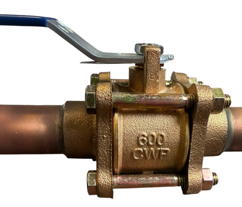 NIBCO NJ9220A CS595YXK 1″ OXY CLEAN Bronze Ball Valve 600 CWP 12″ Stub Ends