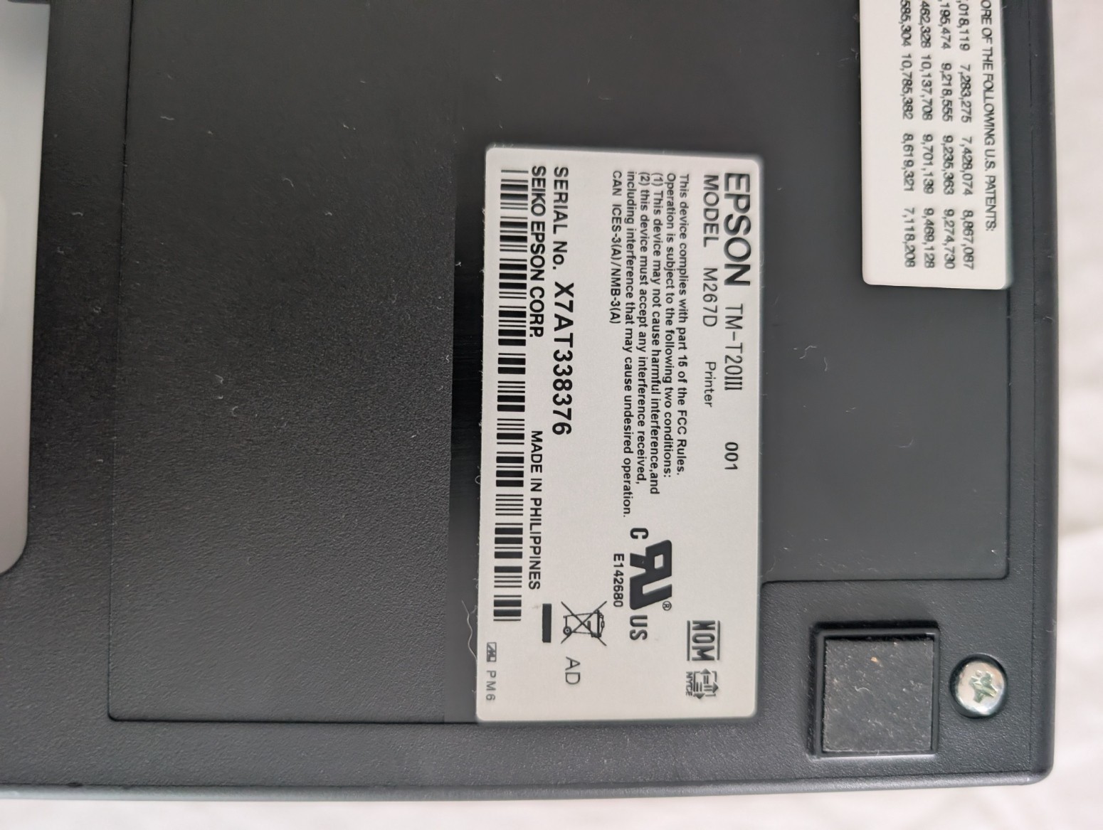 Epson TM-T20III M267D Thermal Receipt Printer USB Working