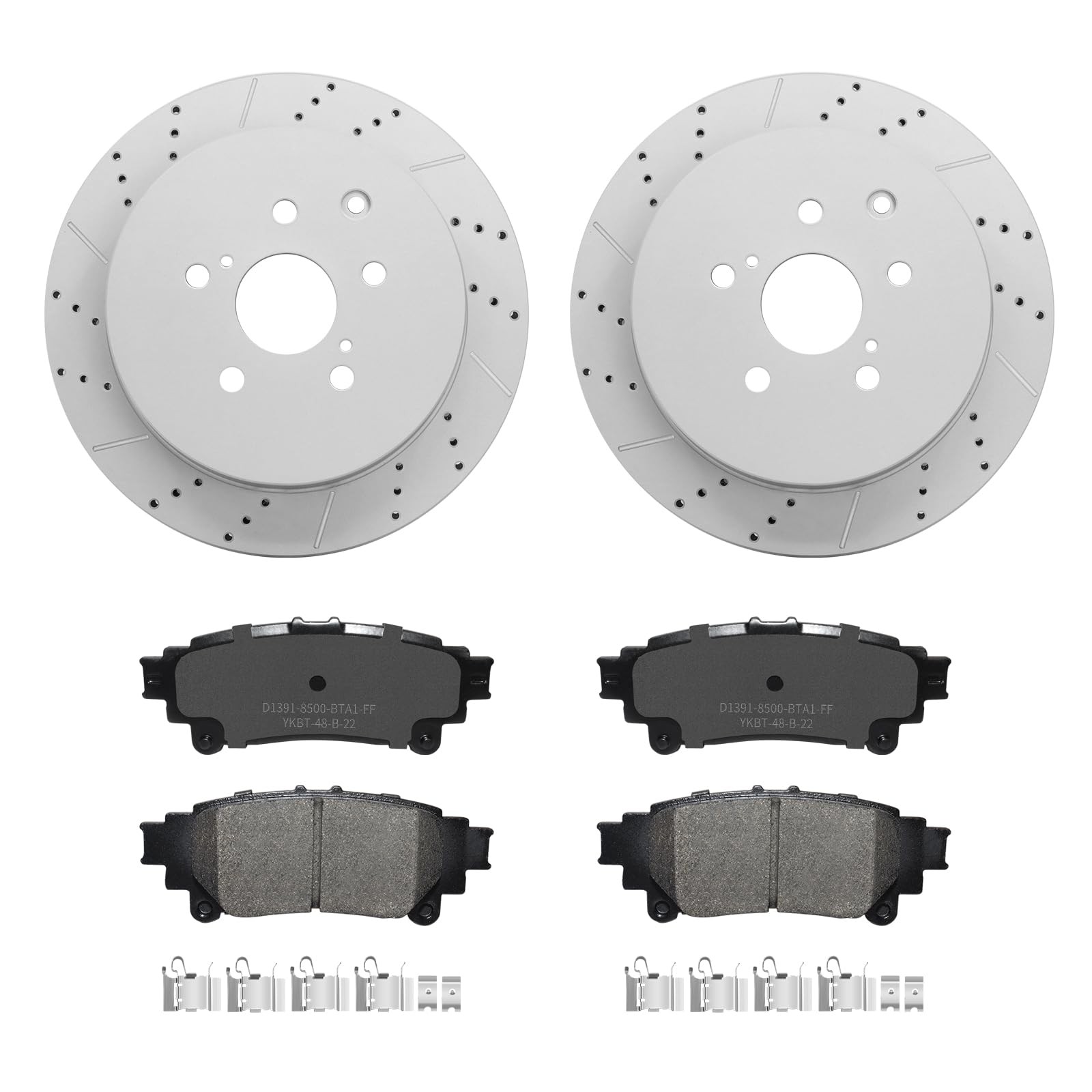 12.2in Rear Brake Rotors Ceramic Pads Kit Fit for Highlander Sienna RX350 RX450h