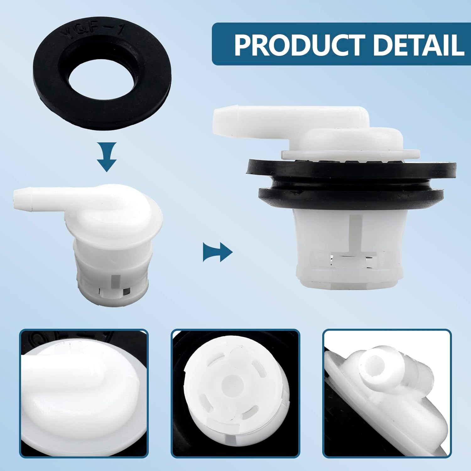 2 PCS Fuel Tank Vent Valve with Grommet Kit, Universal Gas Tank Vent Rollover Va