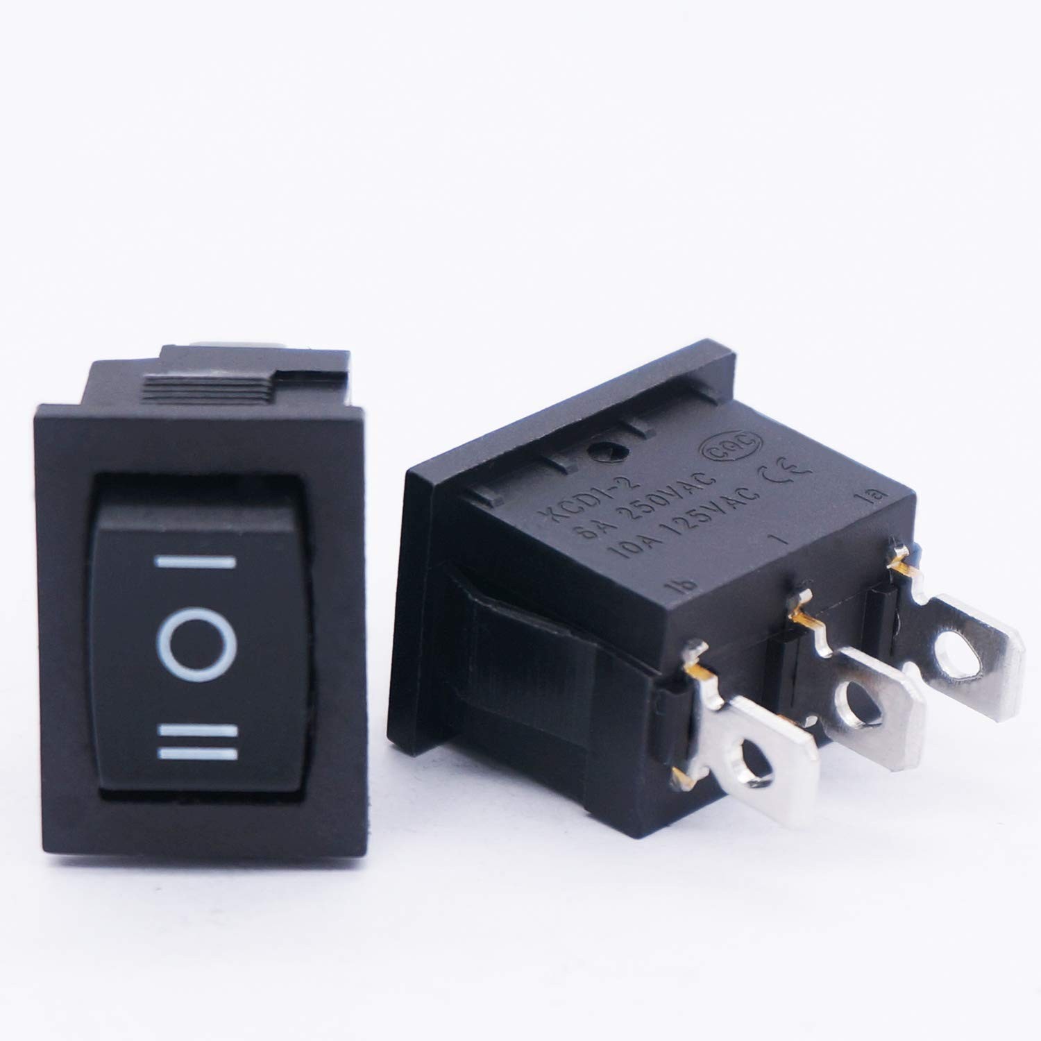 TWTADE 4Pcs Square Momentary Rocker Switch ON-Off-ON SPDT 3 Pin 3 Position