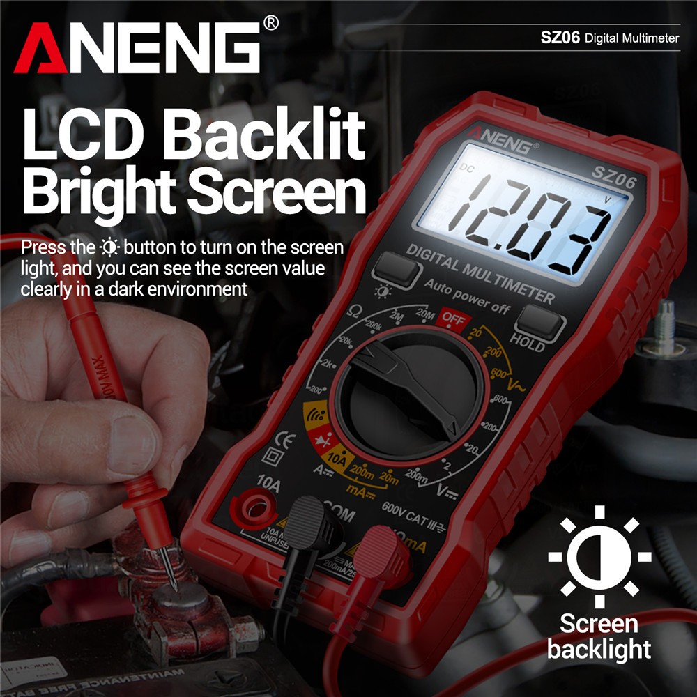 Digital Multimeter Tester AC DC Volt Ohm Amp Clamp Meter Auto Range LCD Handheld