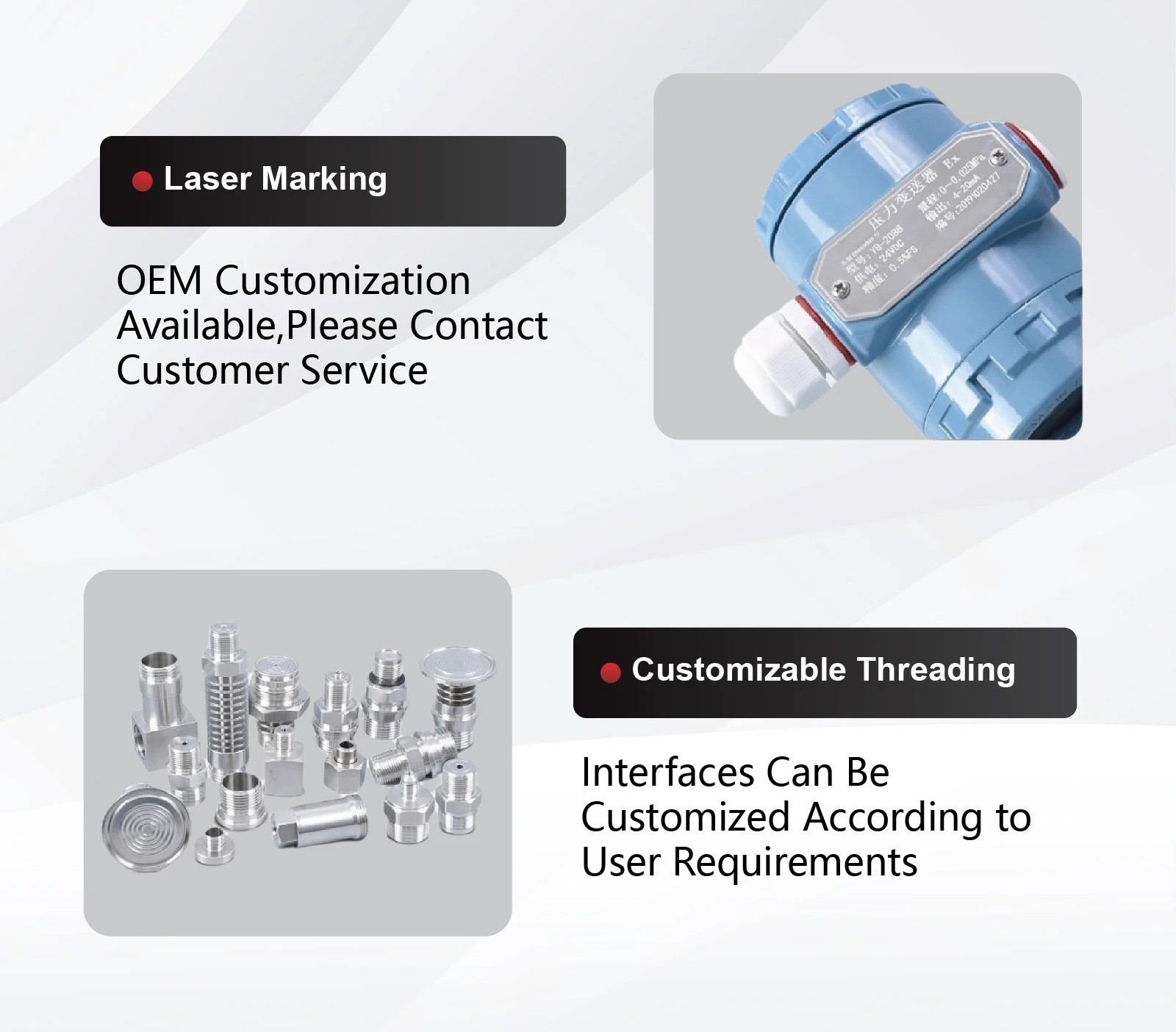 Digital Pressure Transmitter 4-20mA Output SS High Accuracy 0.5% FS YB2088
