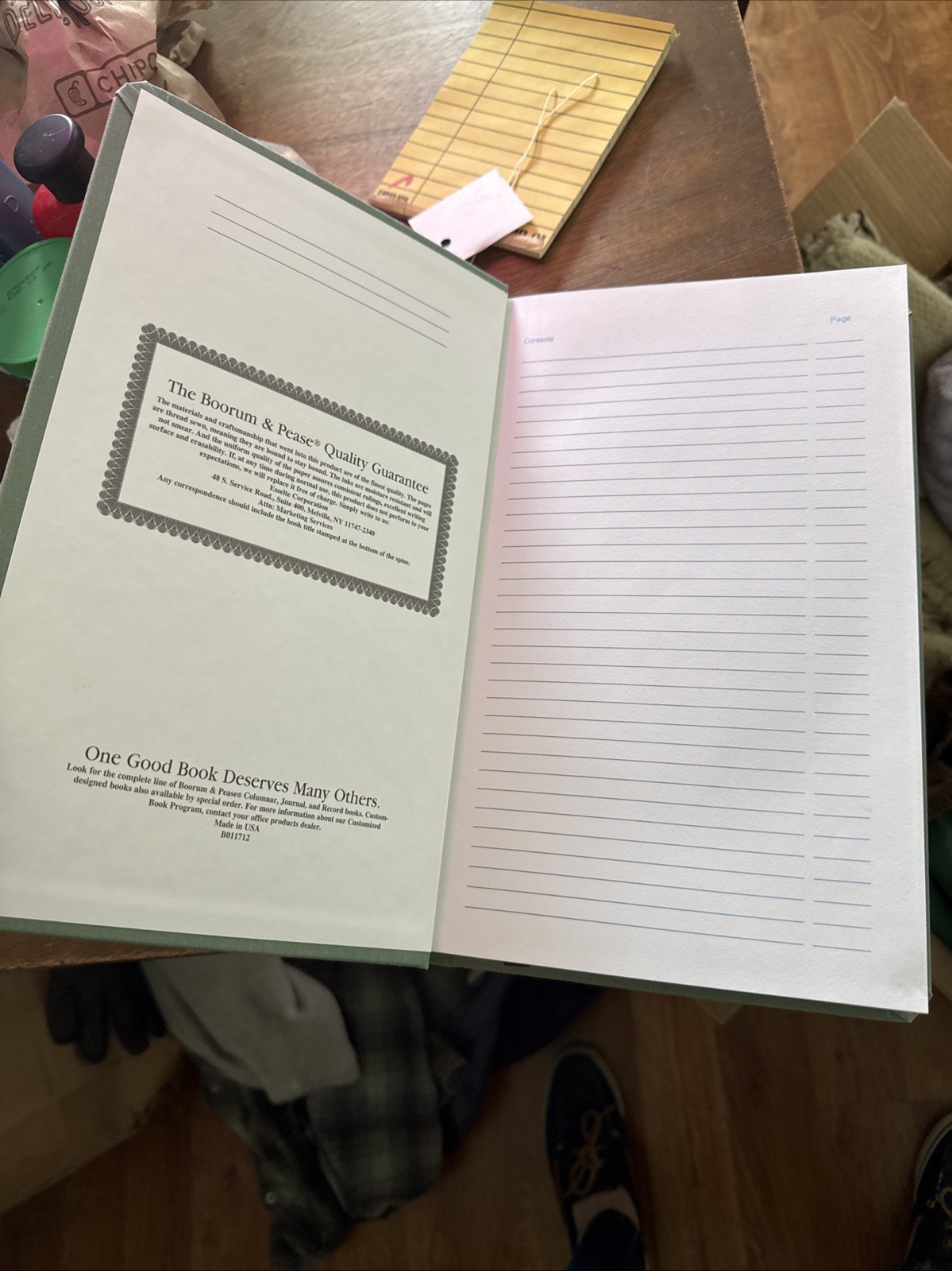 Boorum & Pease 500 Page Record Ledger Book Hardcover Green 66-500-R