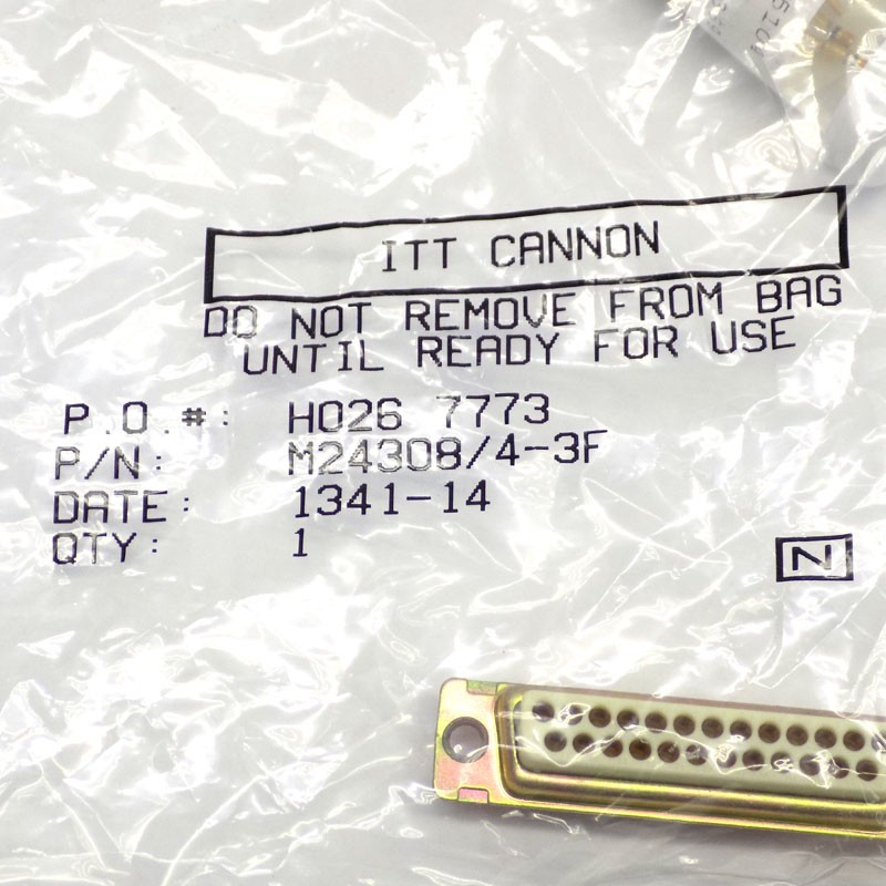 NEW ITT Cannon M24308/4-3F 25-Position Rack & Panel Connector Kit w/ Pins