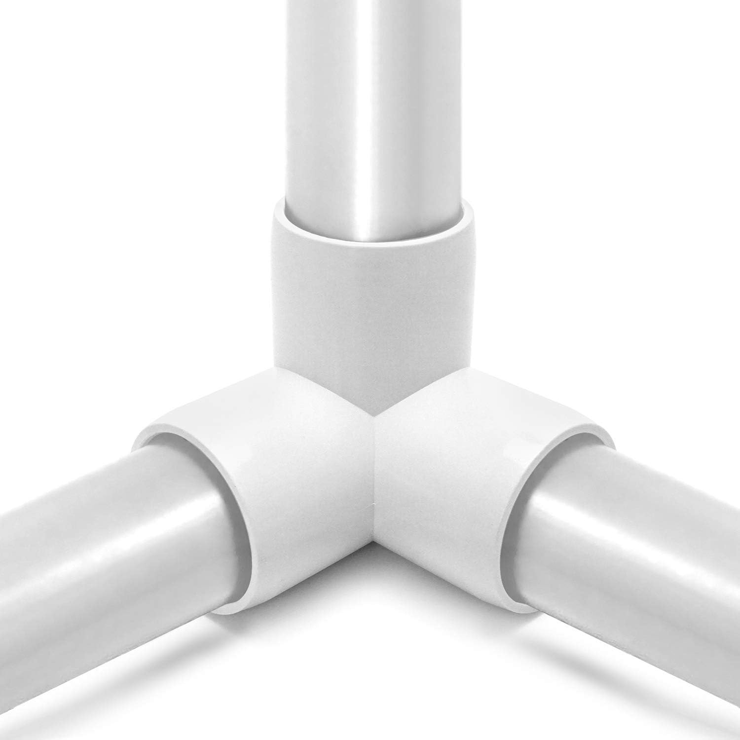 12 Pack 3 Way 1/2in PVC Tee Elbow Furniture Grade Fittings DIY Projects White PK