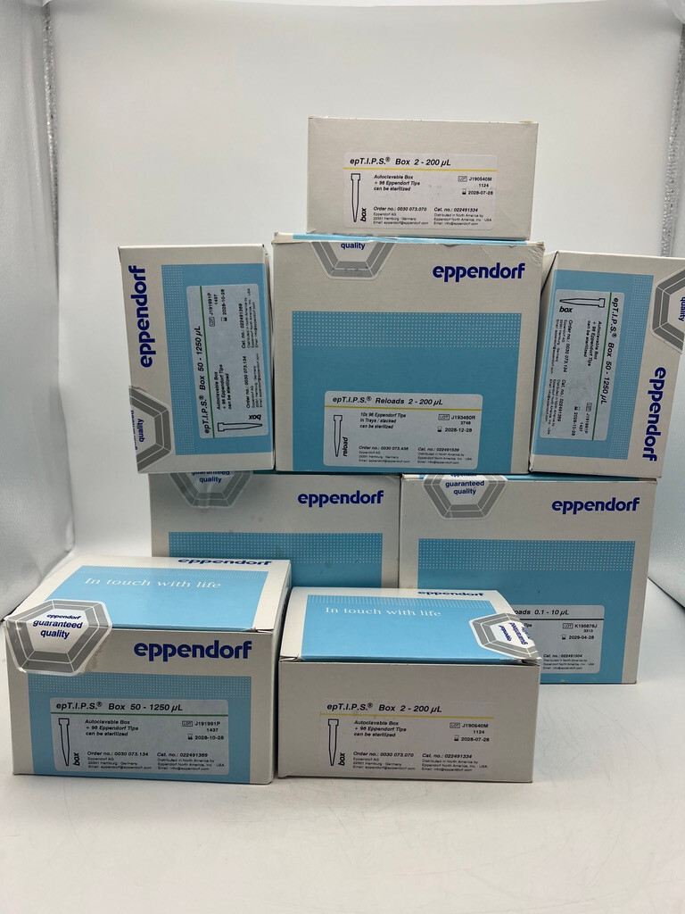 Lot 8 Boxes EPPENDORF epTIPS Pipette Tips Reloads Assorted Size as shown GERMANY