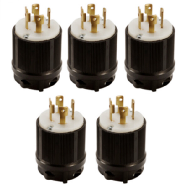 NEMA L16-30 Grounding Locking Plug, 30A 480V AC, 3 Pole 4 Wire, cUL Listed