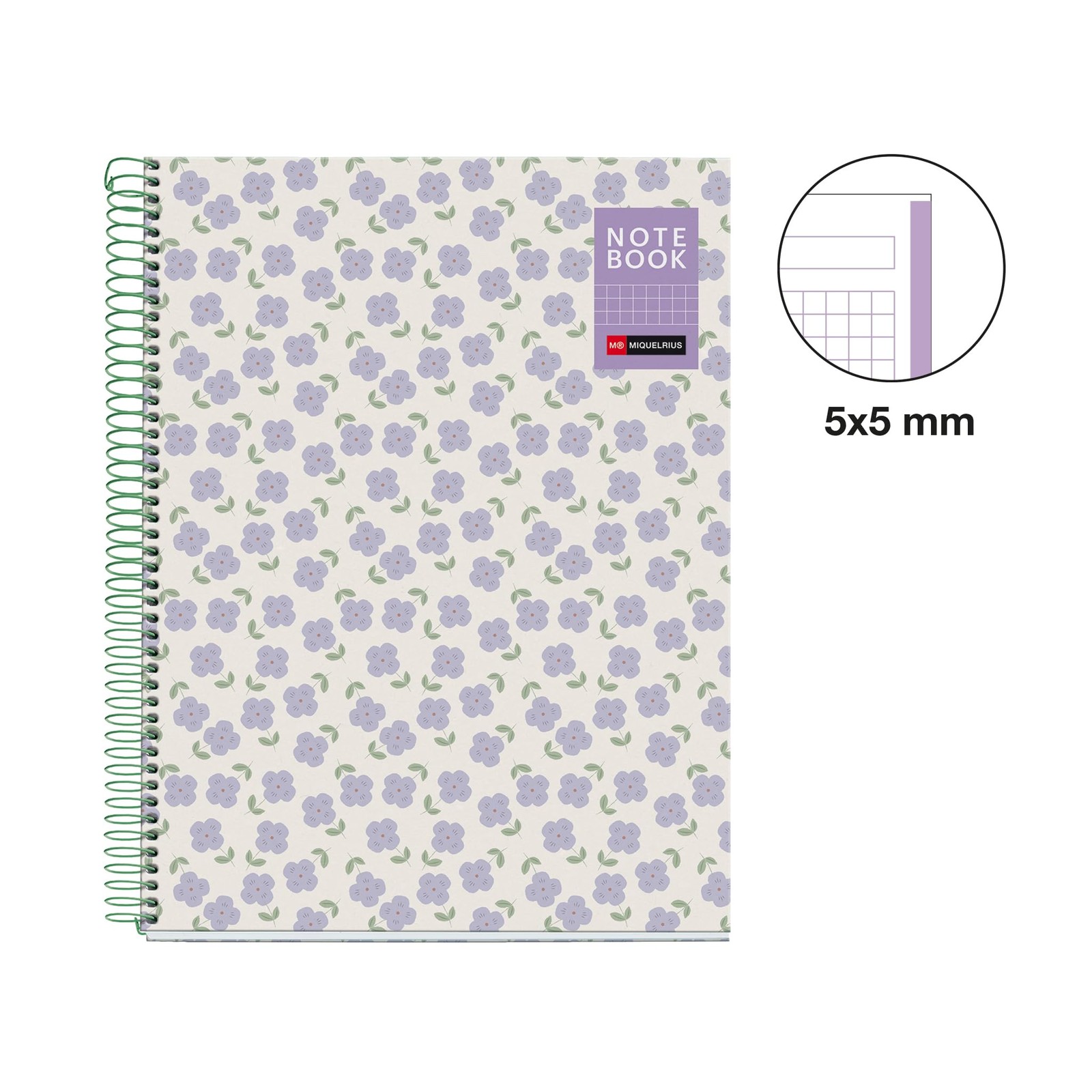 Miquelrius – A4 notebook, 5 mm square, hardcover made of A4, multicoloured