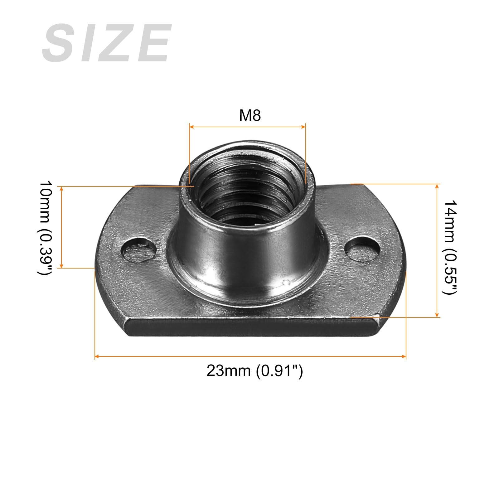 METALLIXITY Spot Weld Nuts M8 25Pcs, Carbon Steel Double Tab Fastener Nut fo…