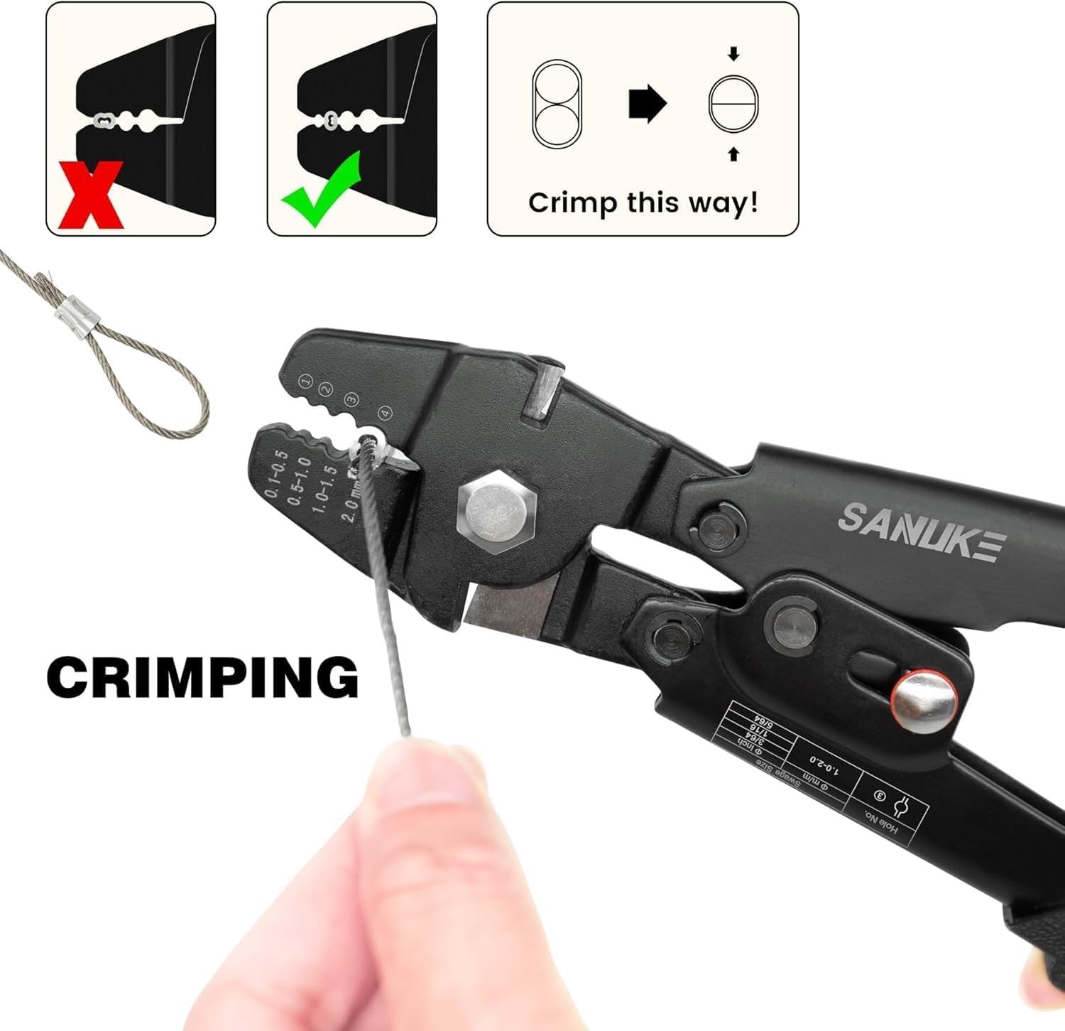 Stainless Steel Cable Crimper Kit with 140pcs Sleeves\