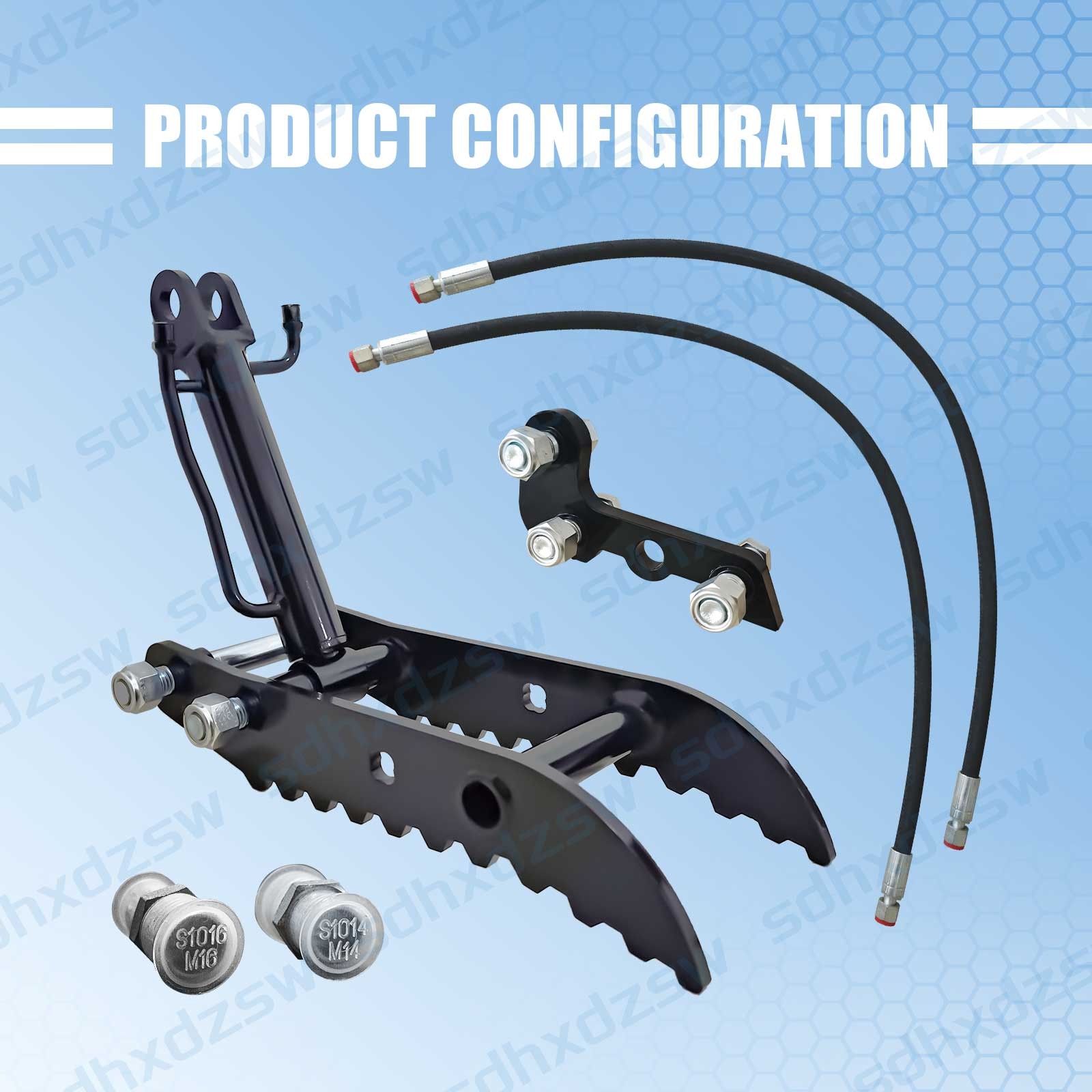 TYPHON Hydraulic Thumb Clip For 0.8Ton-2Ton Mini Excavators Attachments 3-Holes