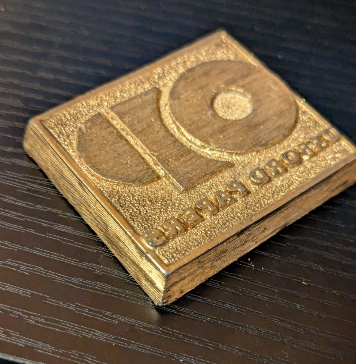 Vintage Oxford Papers Letterpress Printing Block Metal Logo Stamp Printing Die