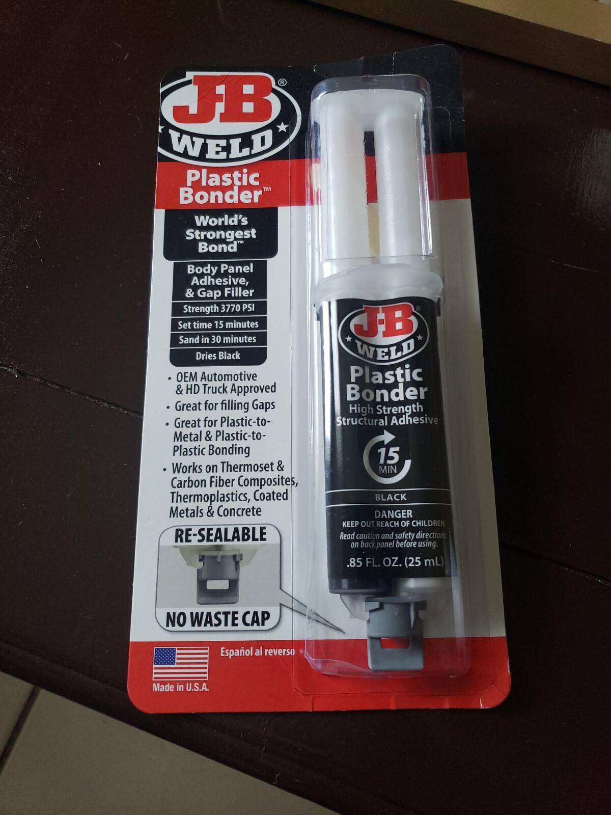 J-B Weld 50139 Plastic Bonder Body Panel Adhesive And Gap Filler Syringe – Black
