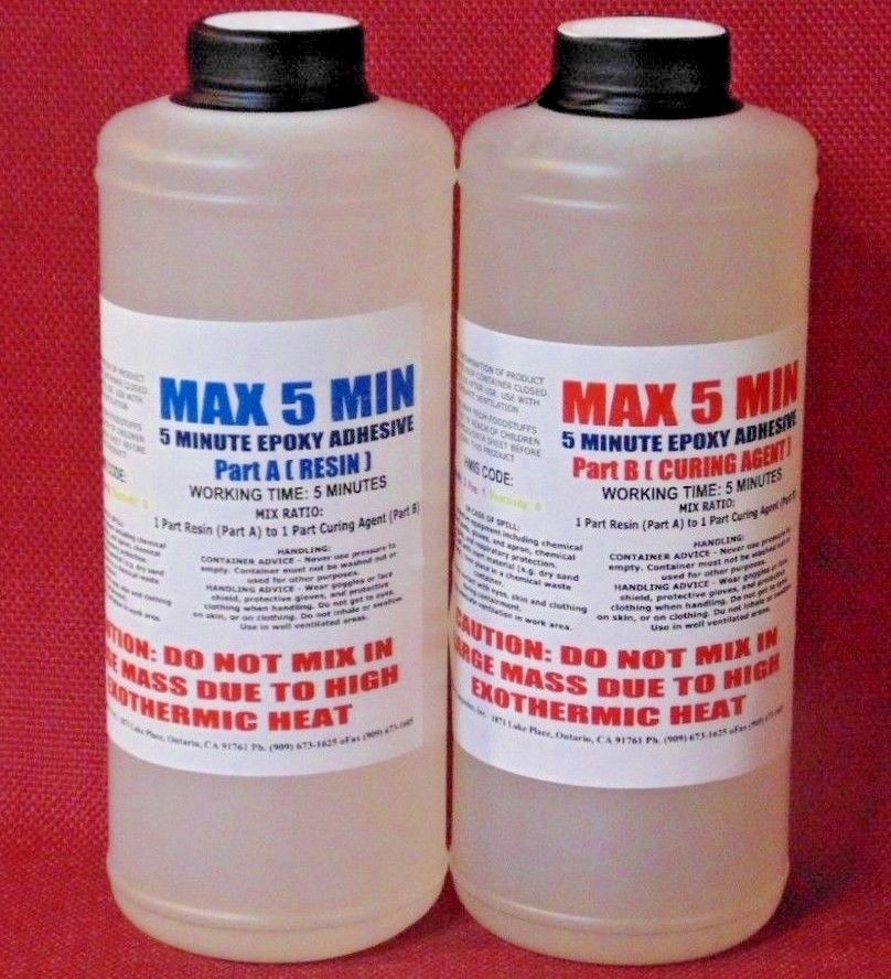 5 MINUTE GLUE EPOXY ADHESIVE TOUGHENED WITH DISPENSING CAPS LOW COST BULK KIT