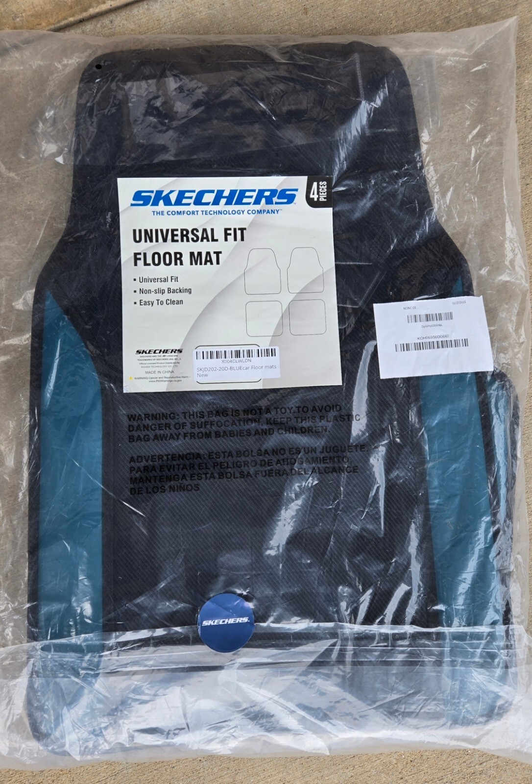 Skechers Universal Car Floor Mats Waterproof Fit Automotive Set of 4 NEW (5A)
