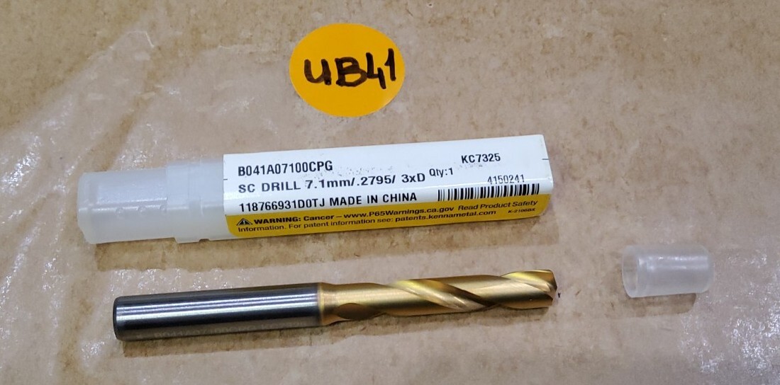 KENNAMETAL 7.1 MM (.2795″) X 3D CARBIDE DRLLL , 1 pc