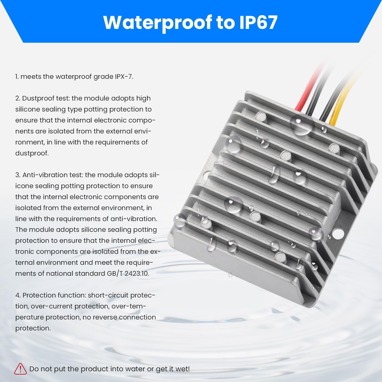 MZHOU F30S48V5A5L 240W DC-DC Boost Converter 12V/24V to 48V 5A Waterproof IP67