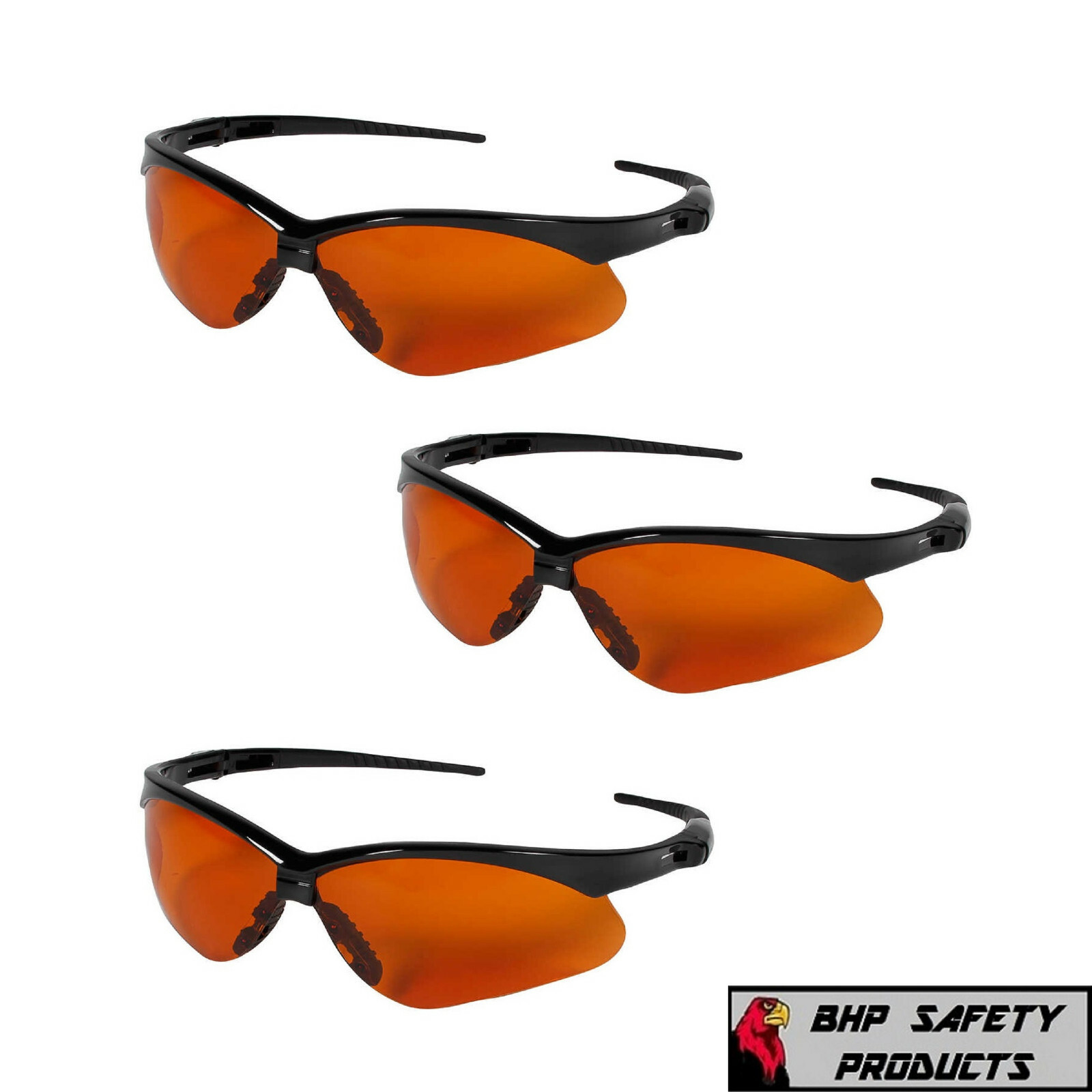 (3 PAIR) KLEENGUARD NEMESIS SAFETY GLASSES COPPER “BLUE SHIELD” LENS 19642