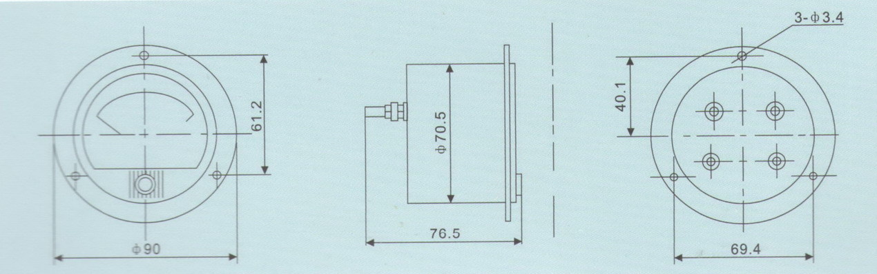 DC 0-200uA Round Analog Ammeter Panel AMP Current Meter Dia. 90mm Direct Connect