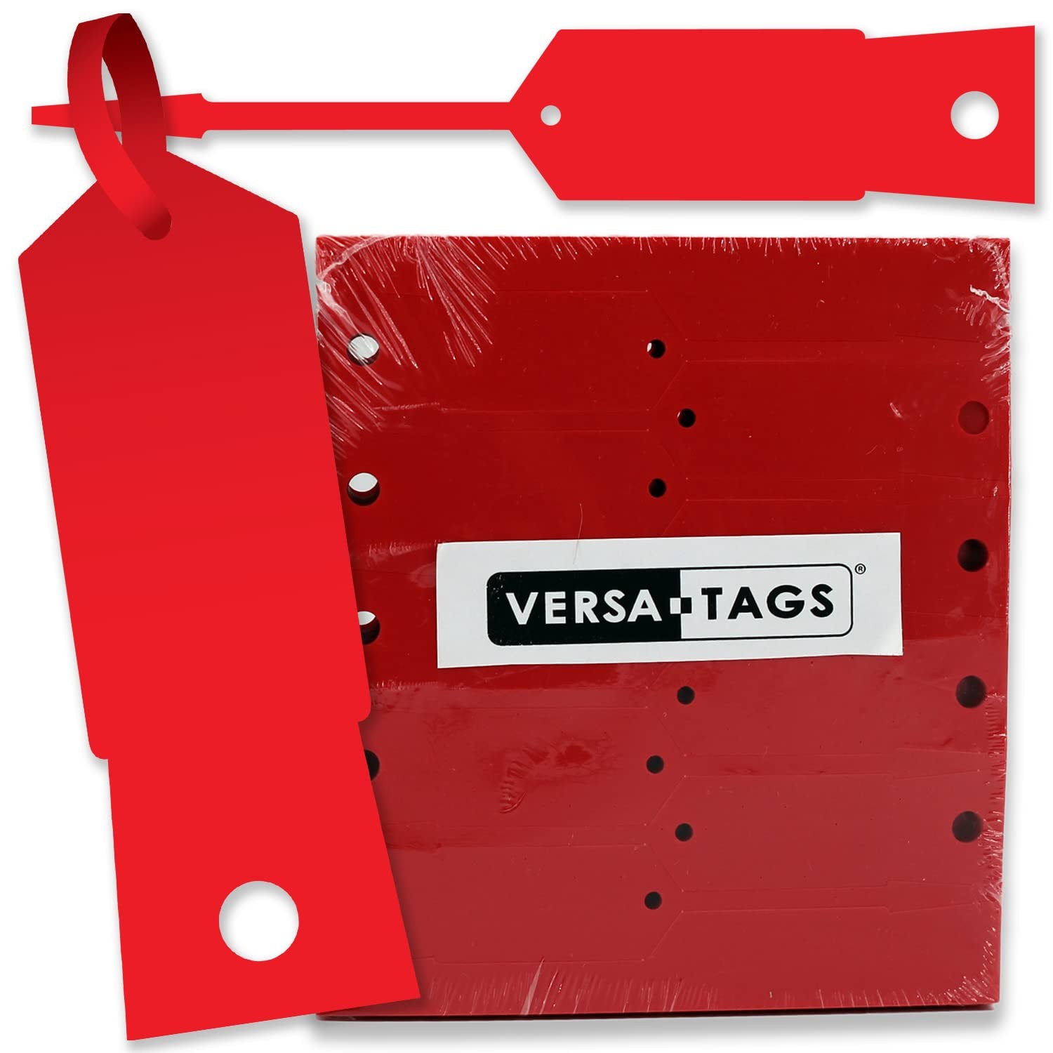 RED Self-Locking Arrow Key Tags (1,000 per pack) 1000 Tags, Fire Engine Red