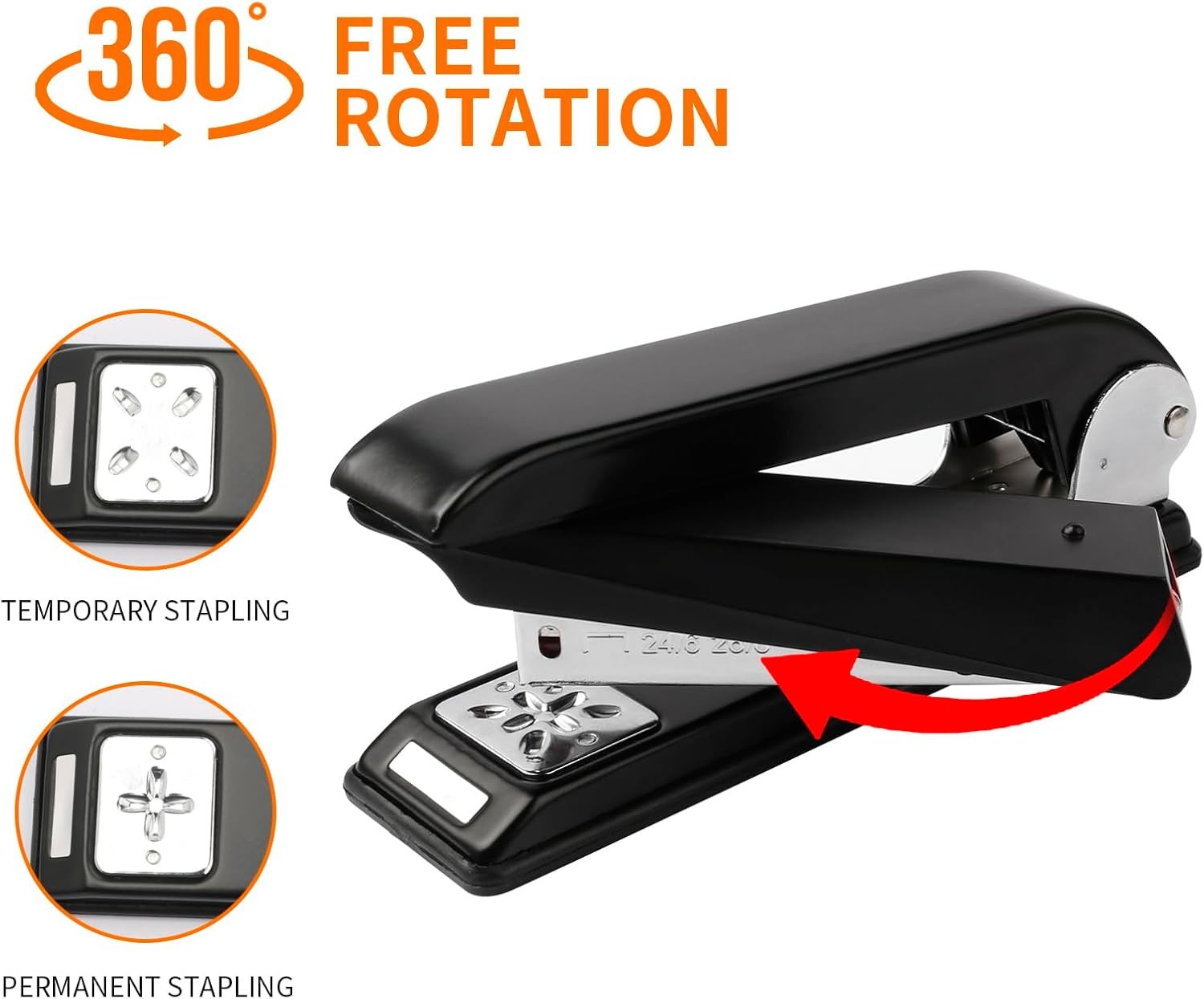 Swing-Arm Swivel Booklet Stapler 12 Sheet Capacity 100 Standard 1/4″ Staples