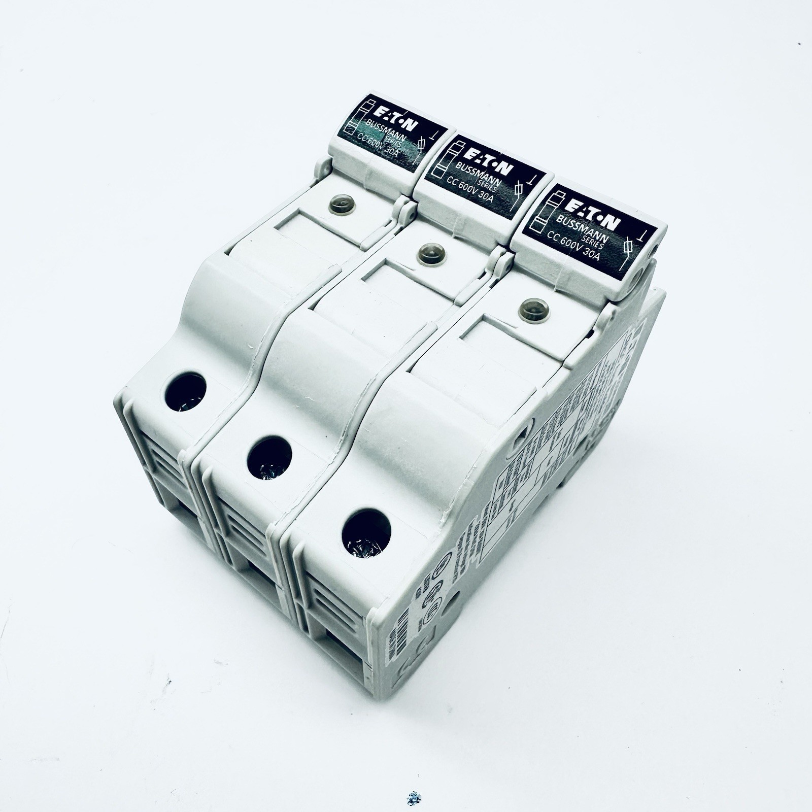 Bussmann CHCC3DIU Modular Fuse Holder, CC UL Class, 3 Poles, 0 to 30A Amp, 600V