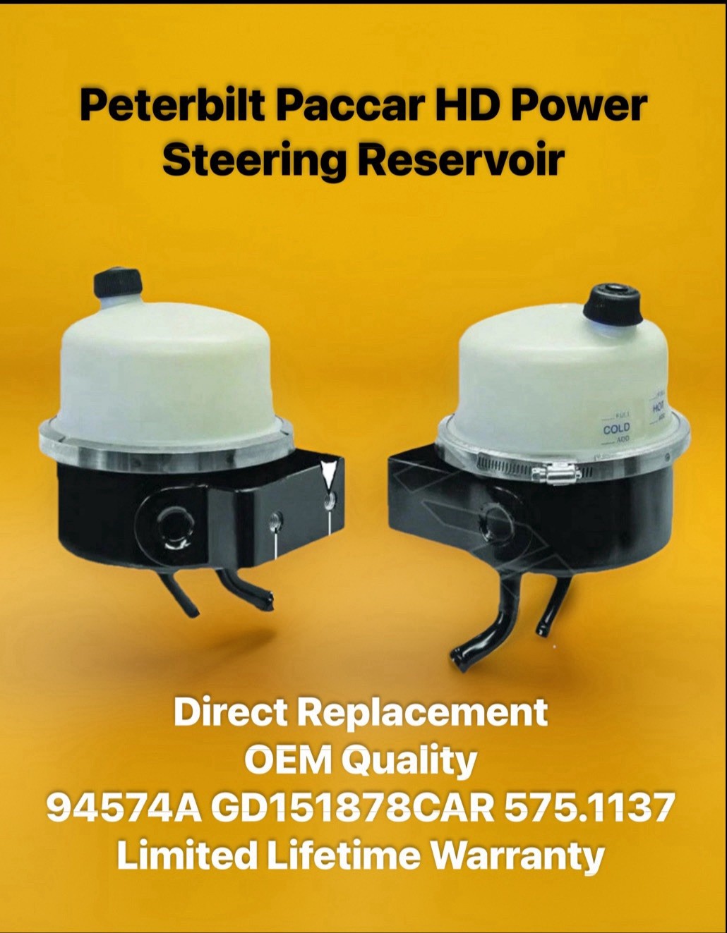 ✅ Peterbilt Paccar Power Steering Reservoir Part # 94574A, 575.1137