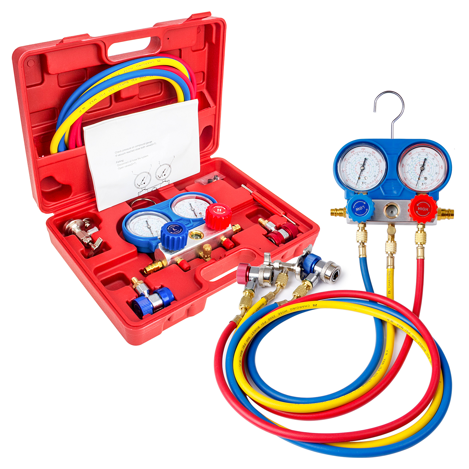 A/C AC Manifold Gauge Set for Car test Kit Manometer Gauge System Refrigeration