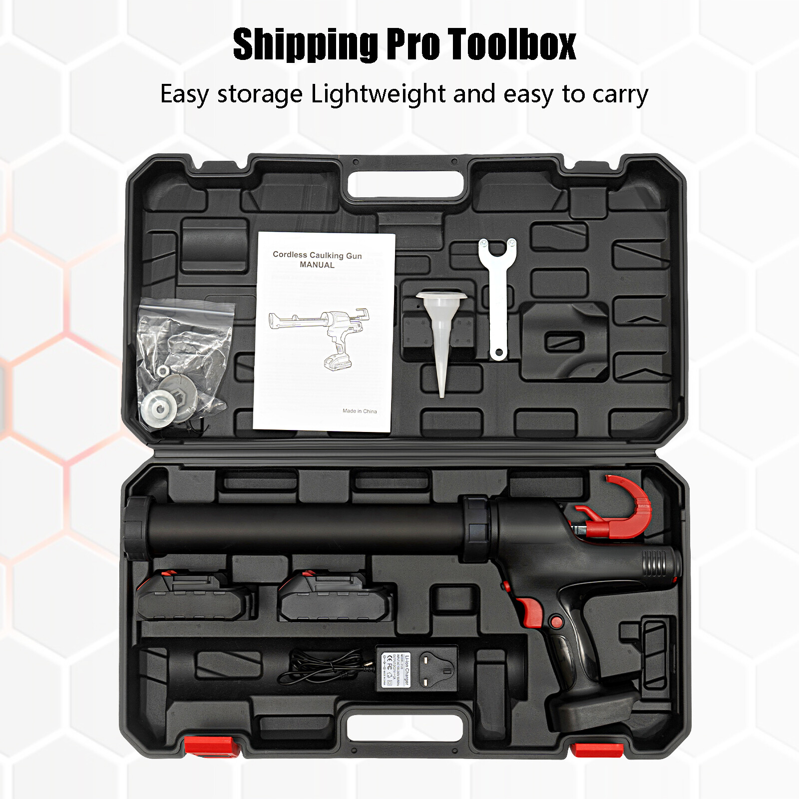 21V High Power Electric Caulk Gun Max Cordless Caulking Gun with Lithium Battery
